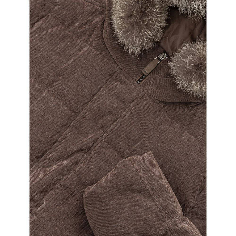 Herno Brown Cotton Jackets & Coat Herno