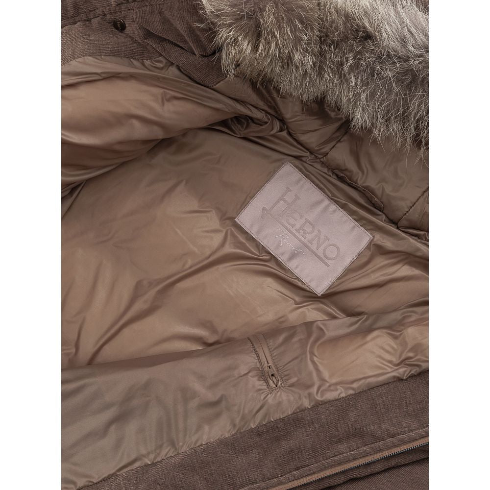 Herno Brown Cotton Jackets & Coat Herno