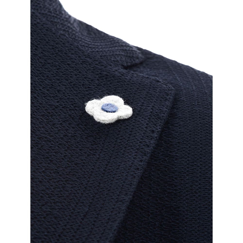 Lardini Blue Cotton Blazer Lardini