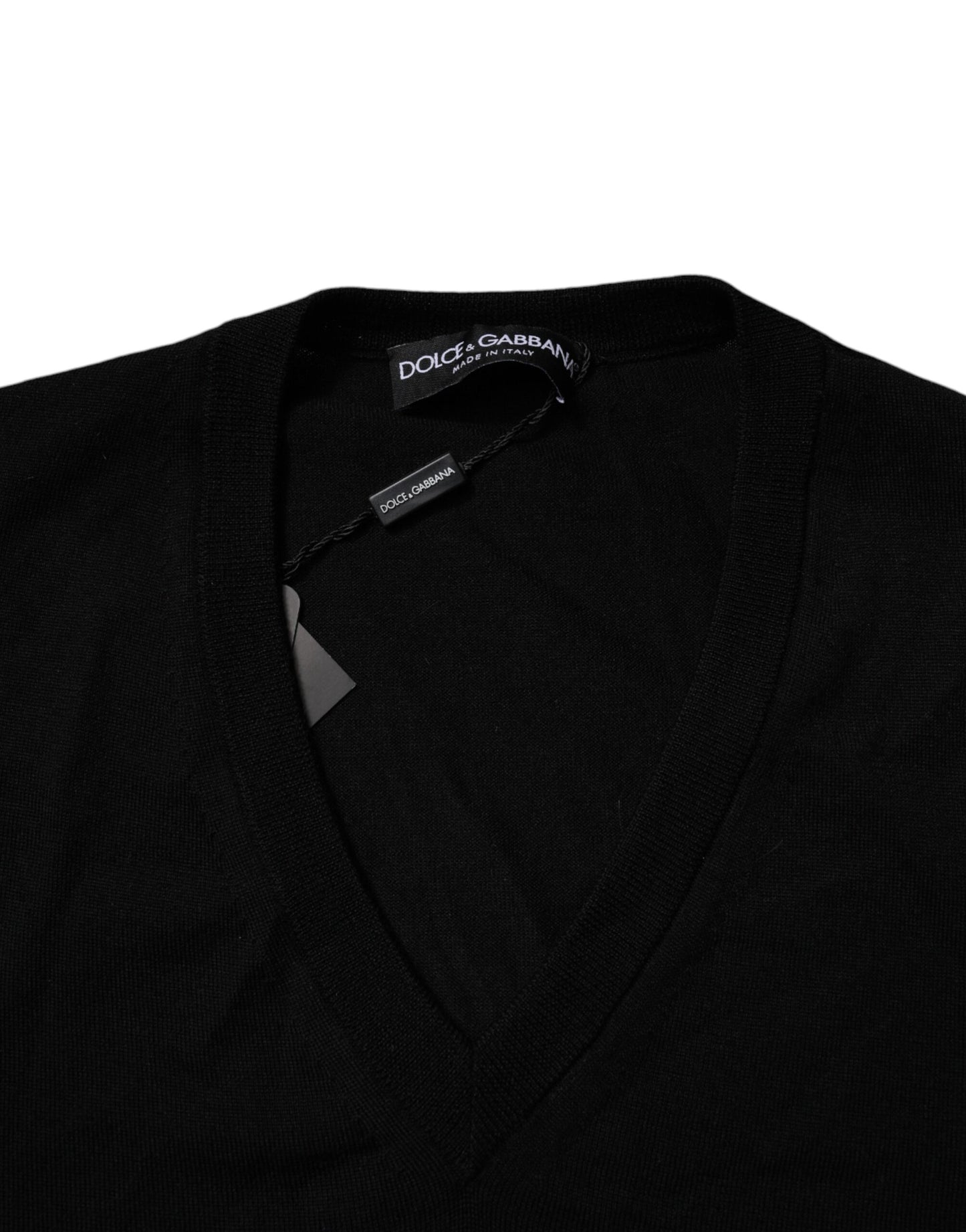 Dolce & Gabbana Black Camouflage V-neck Pullover Sweater Dolce & Gabbana
