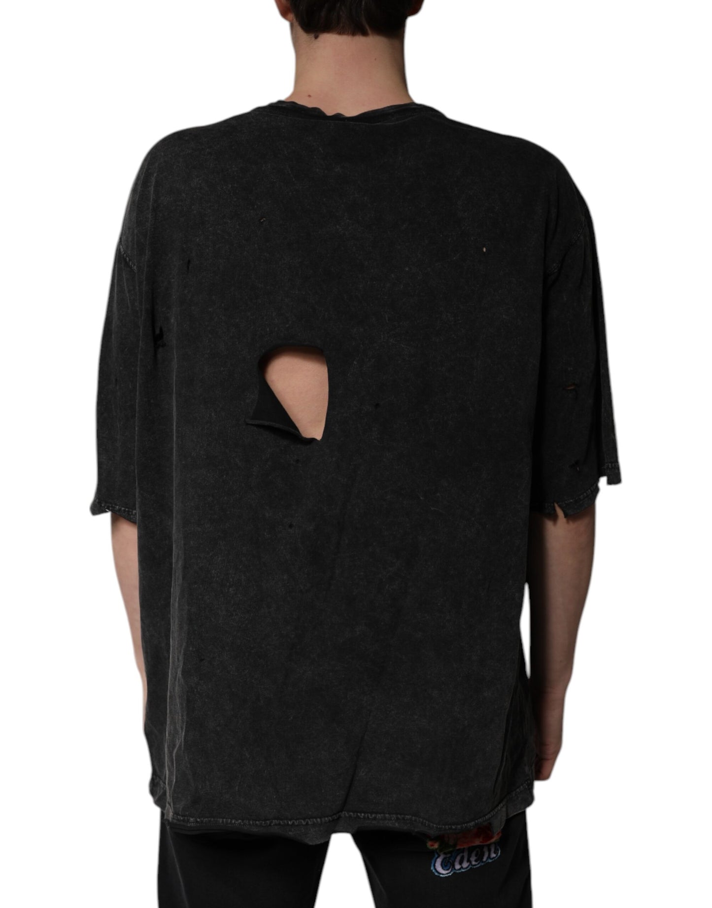 Dolce & Gabbana Black Graphic Print Cotton Crew Neck T-shirt Dolce & Gabbana