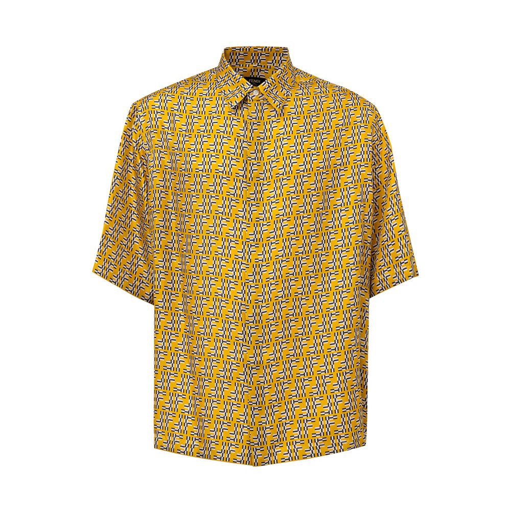 Fendi Yellow Silk Shortsleeve Fendi