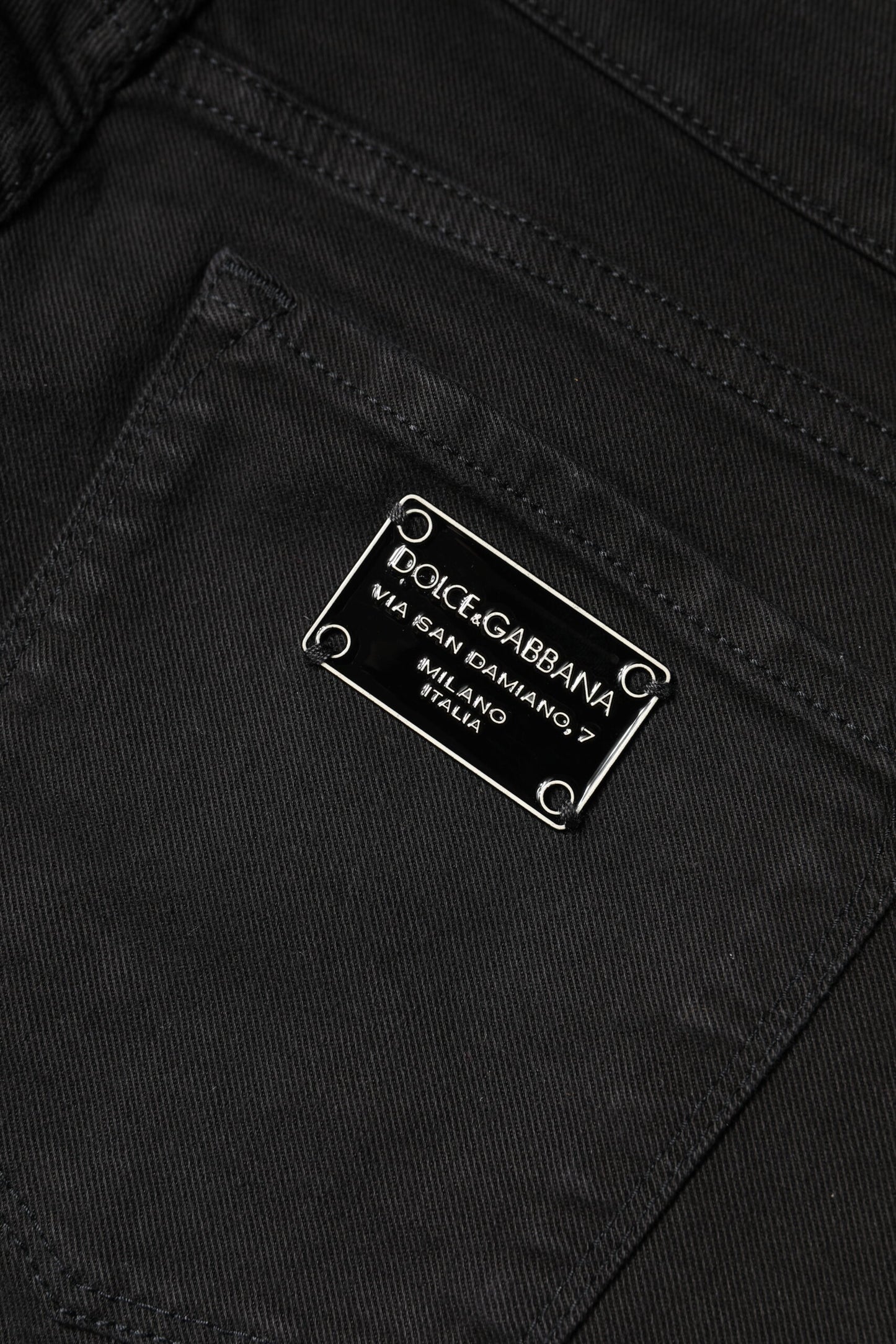 Dolce & Gabbana Black Cotton Mid Waisted Skinny Denim Jeans Dolce & Gabbana