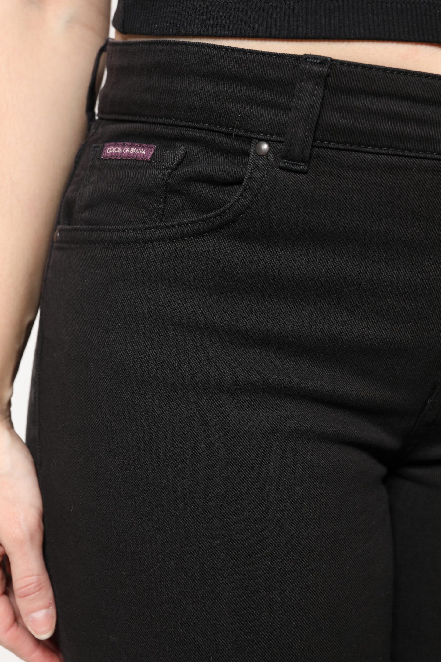 Dolce & Gabbana Black Cotton Mid Waisted Skinny Denim Jeans Dolce & Gabbana
