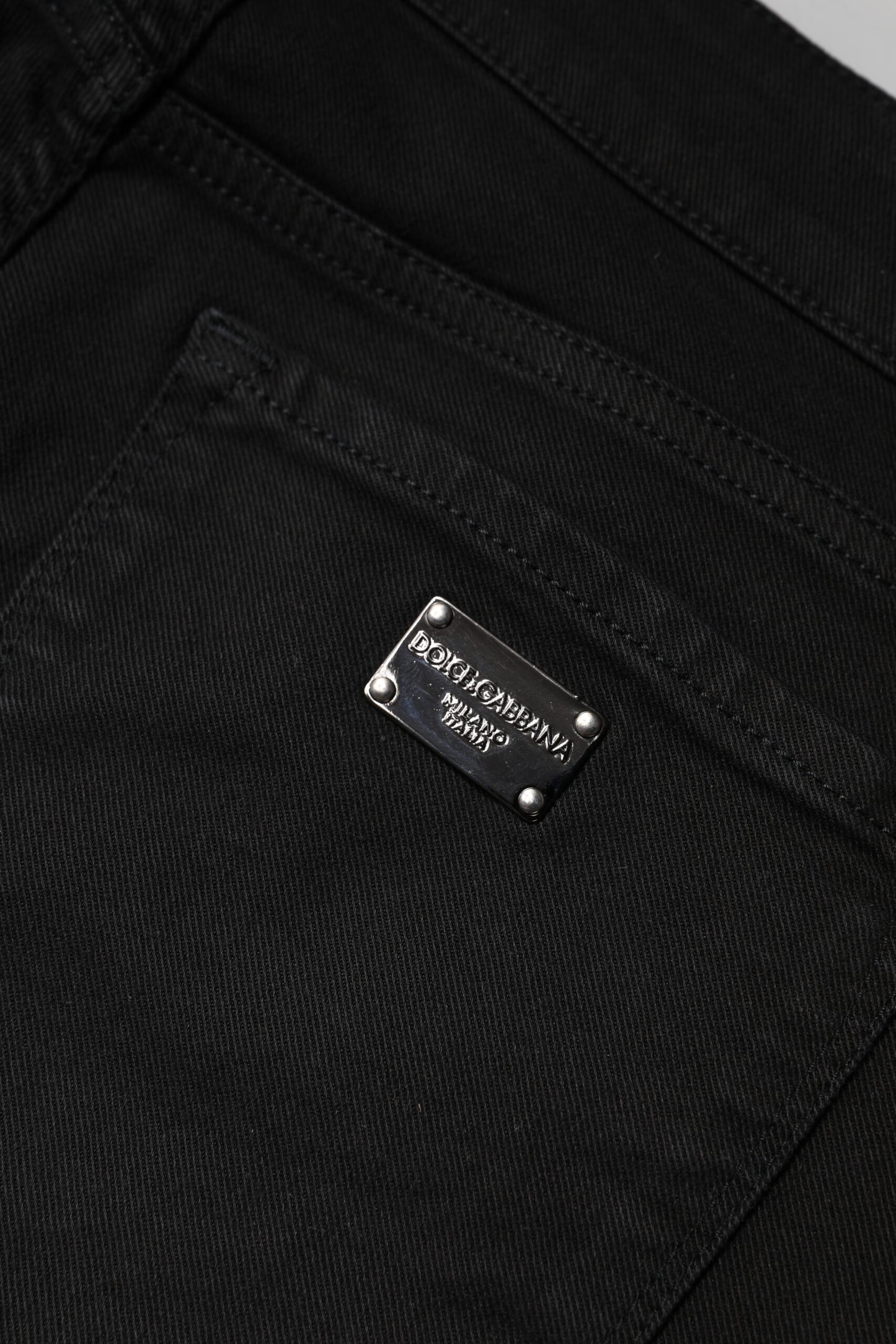Dolce & Gabbana Black Cotton Mid Waisted Skinny Denim Jeans Dolce & Gabbana