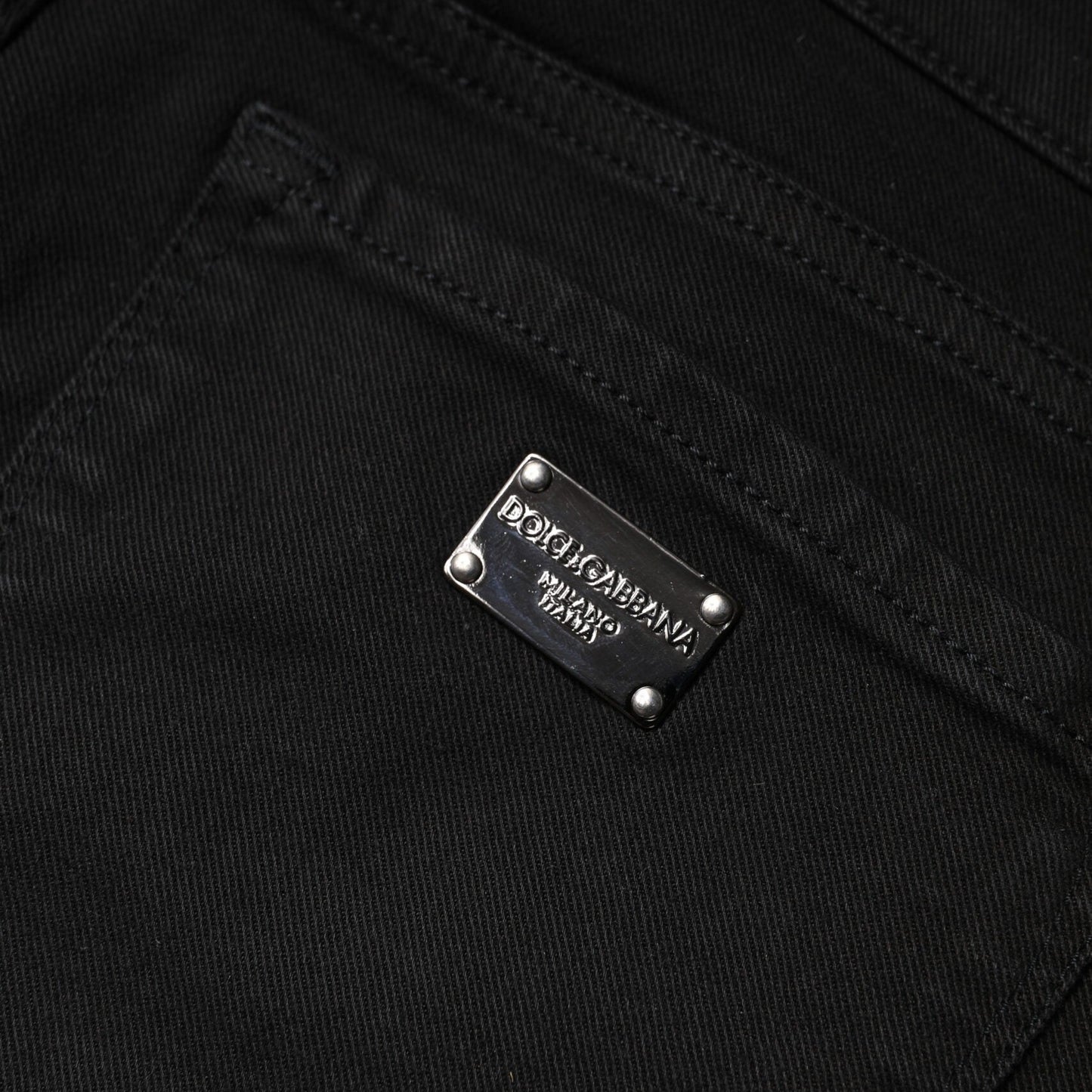 Dolce & Gabbana Black Cotton Mid Waisted Skinny Denim Jeans