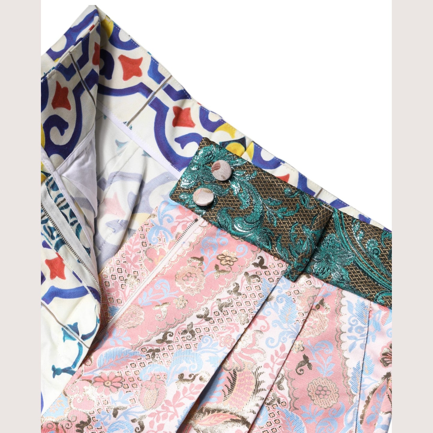 Dolce & Gabbana Multicolor Cotton Patchwork Hot Pants Shorts