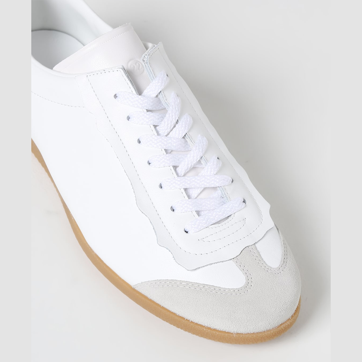 Maison Margiela Low Featherlight Leather And Suede Sneakers