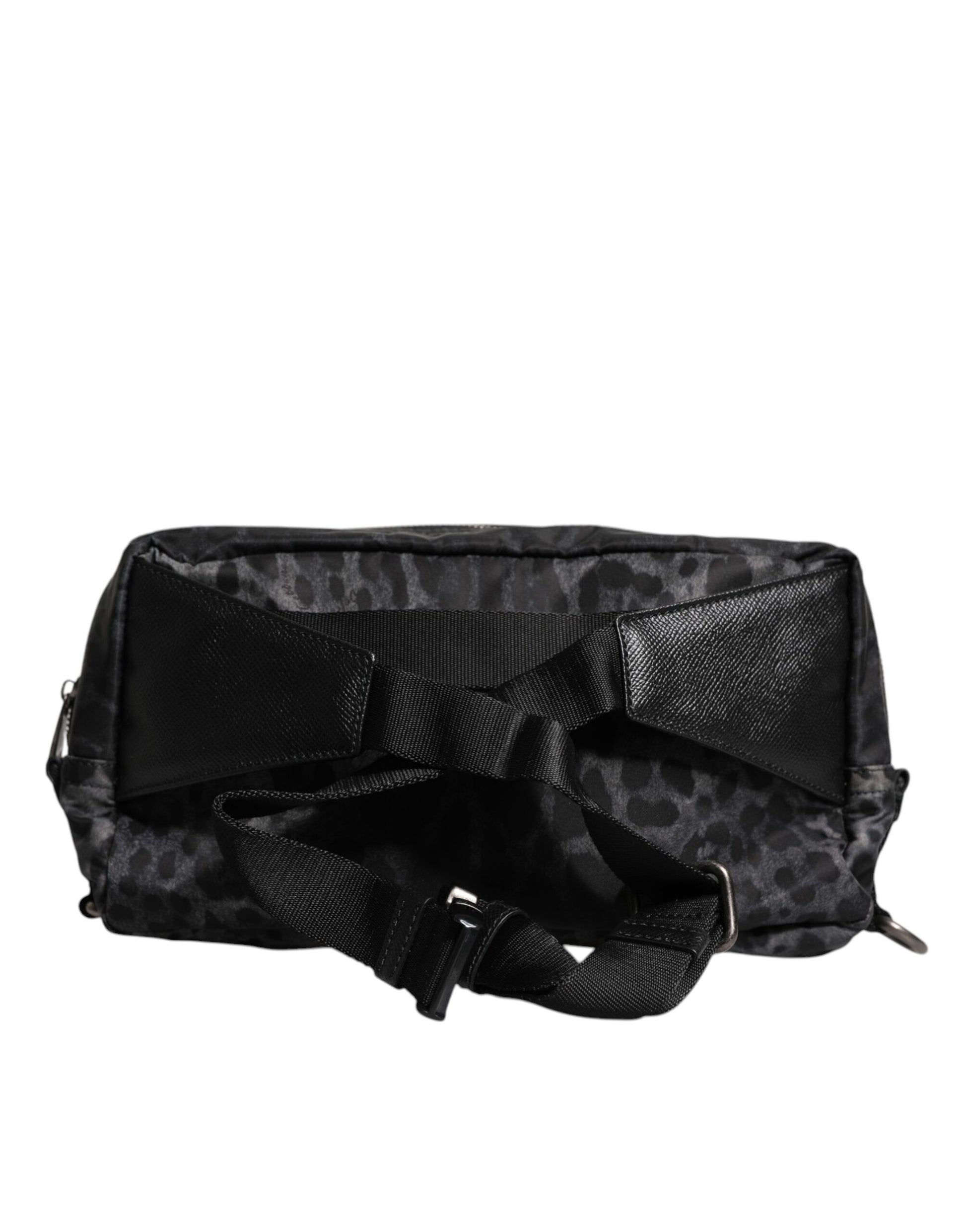 Dolce & Gabbana Black Gray Leopard DG Logo Belt Waist Fanny Pack Bag Dolce & Gabbana