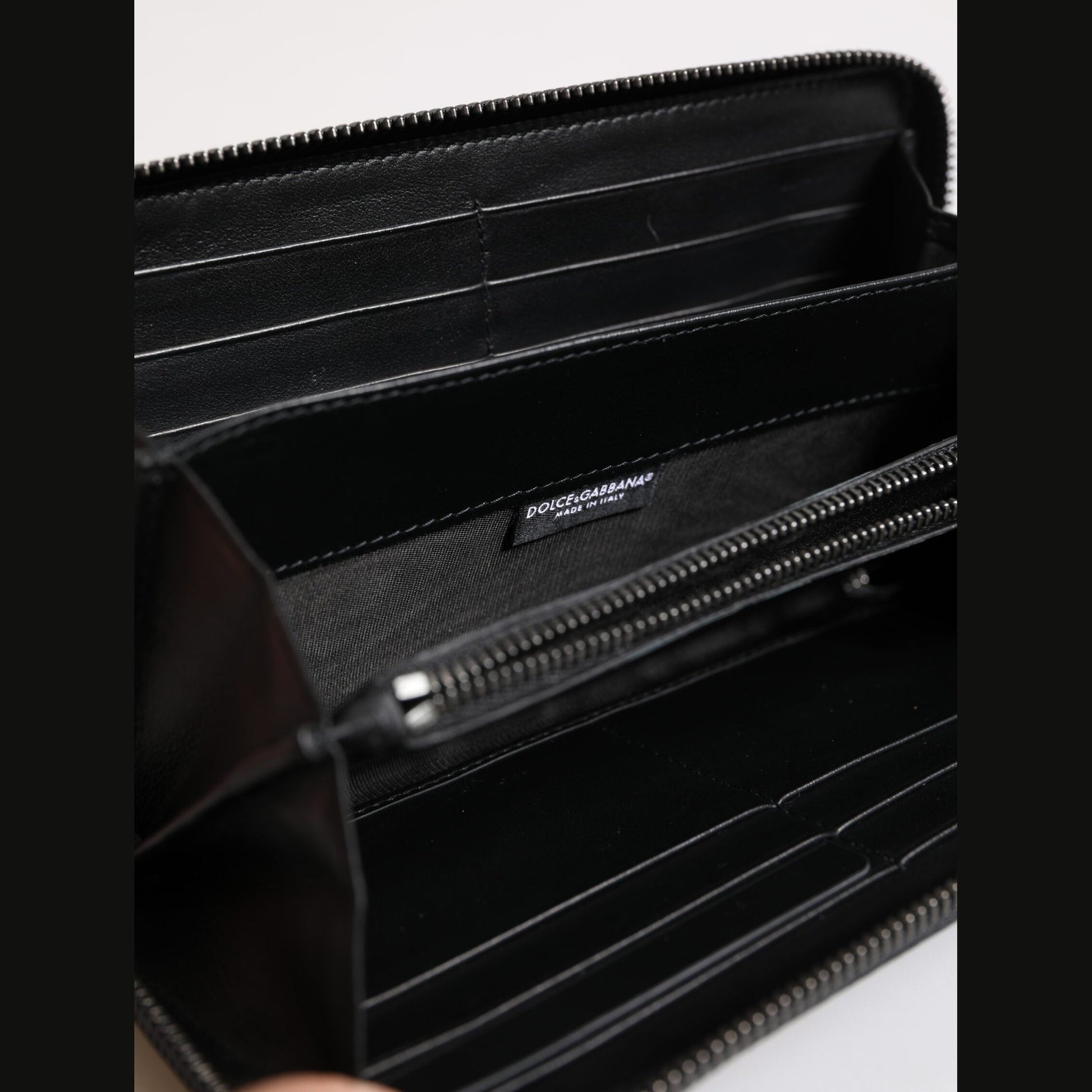 Dolce & Gabbana Black Blue Exotic Leather Embossed Continental Wallet Dolce & Gabbana