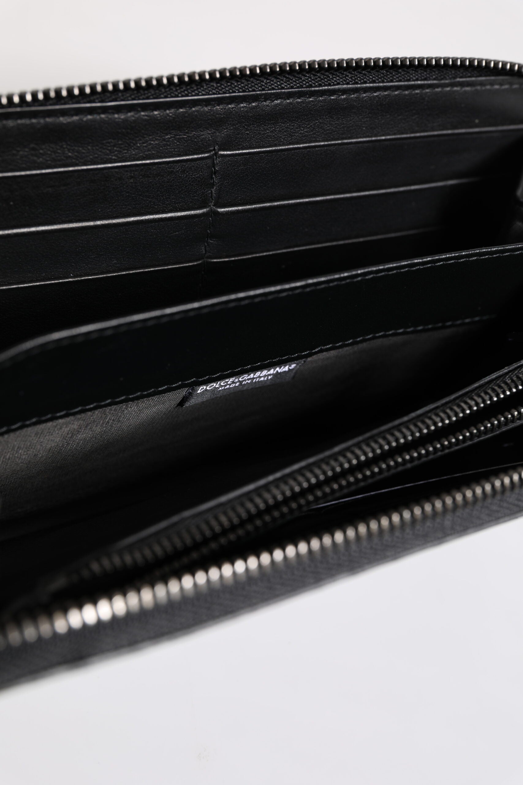 Dolce & Gabbana Black Blue Exotic Leather Embossed Continental Wallet Dolce & Gabbana