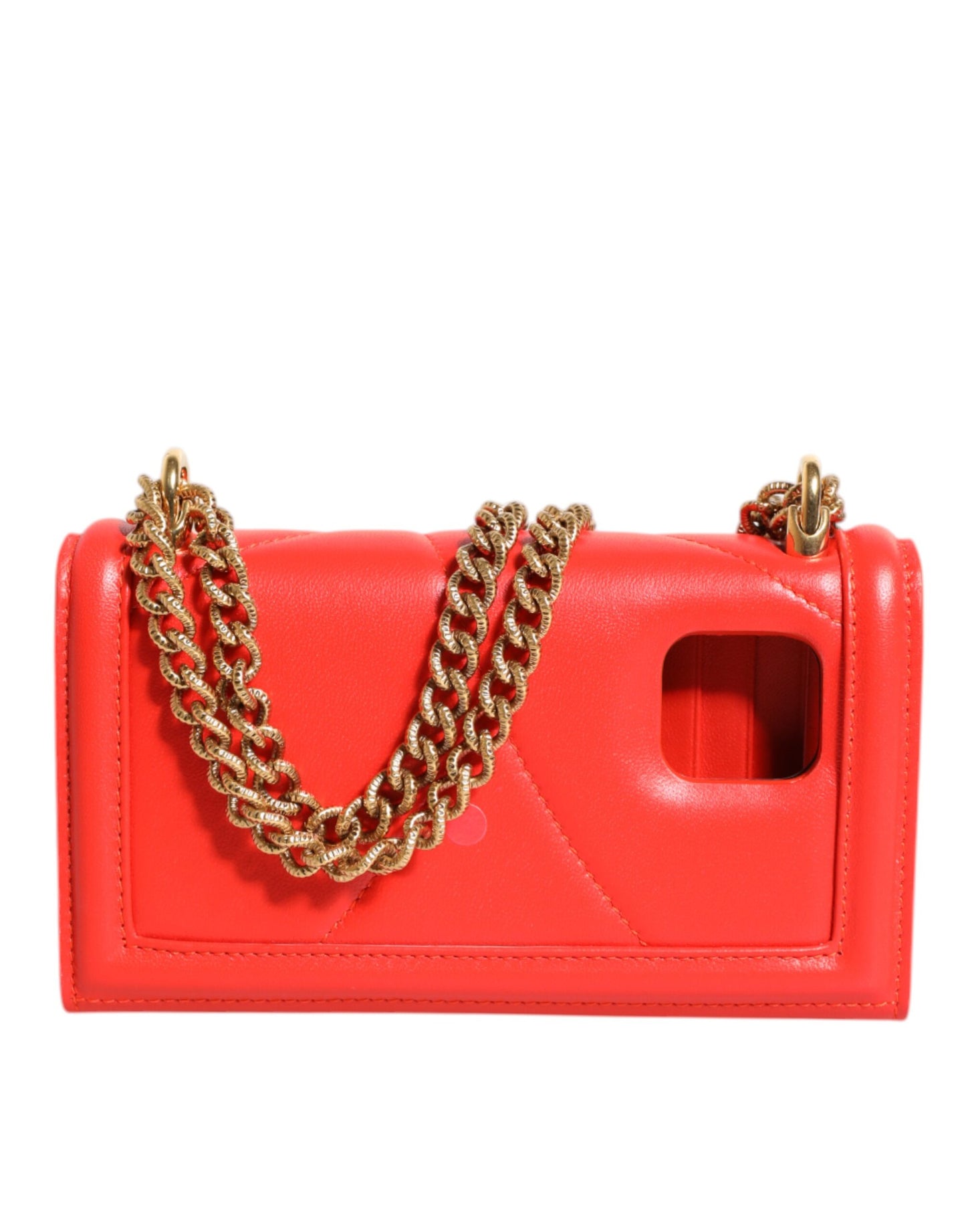 Dolce & Gabbana Red Leather Quilted Devotion Crossbody Phone Cover Bag Dolce & Gabbana
