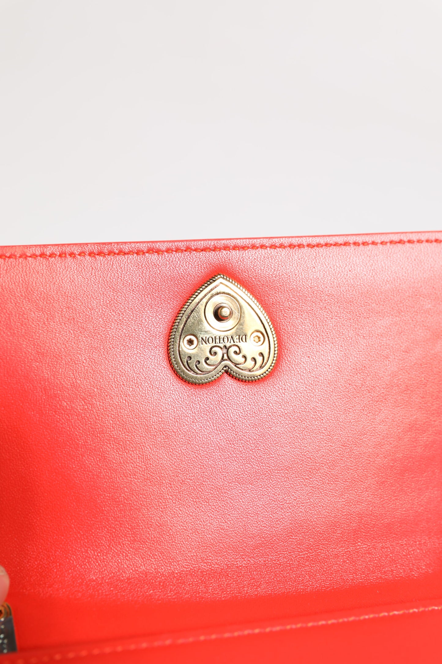 Dolce & Gabbana Red Leather Quilted Devotion Crossbody Phone Cover Bag Dolce & Gabbana