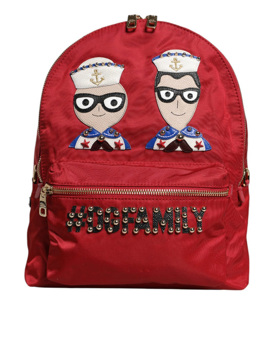 Dolce & Gabbana Red #DGFAMILY VULCANO Embellishment Backpack Bag Dolce & Gabbana