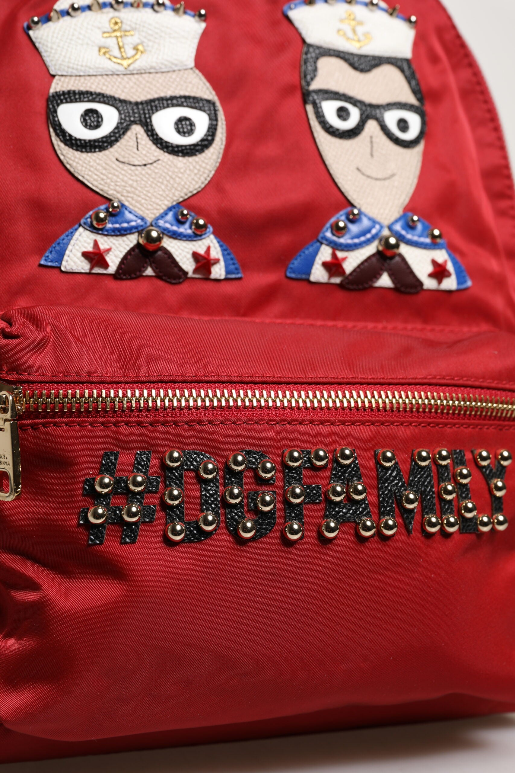 Dolce & Gabbana Red #DGFAMILY VULCANO Embellishment Backpack Bag Dolce & Gabbana