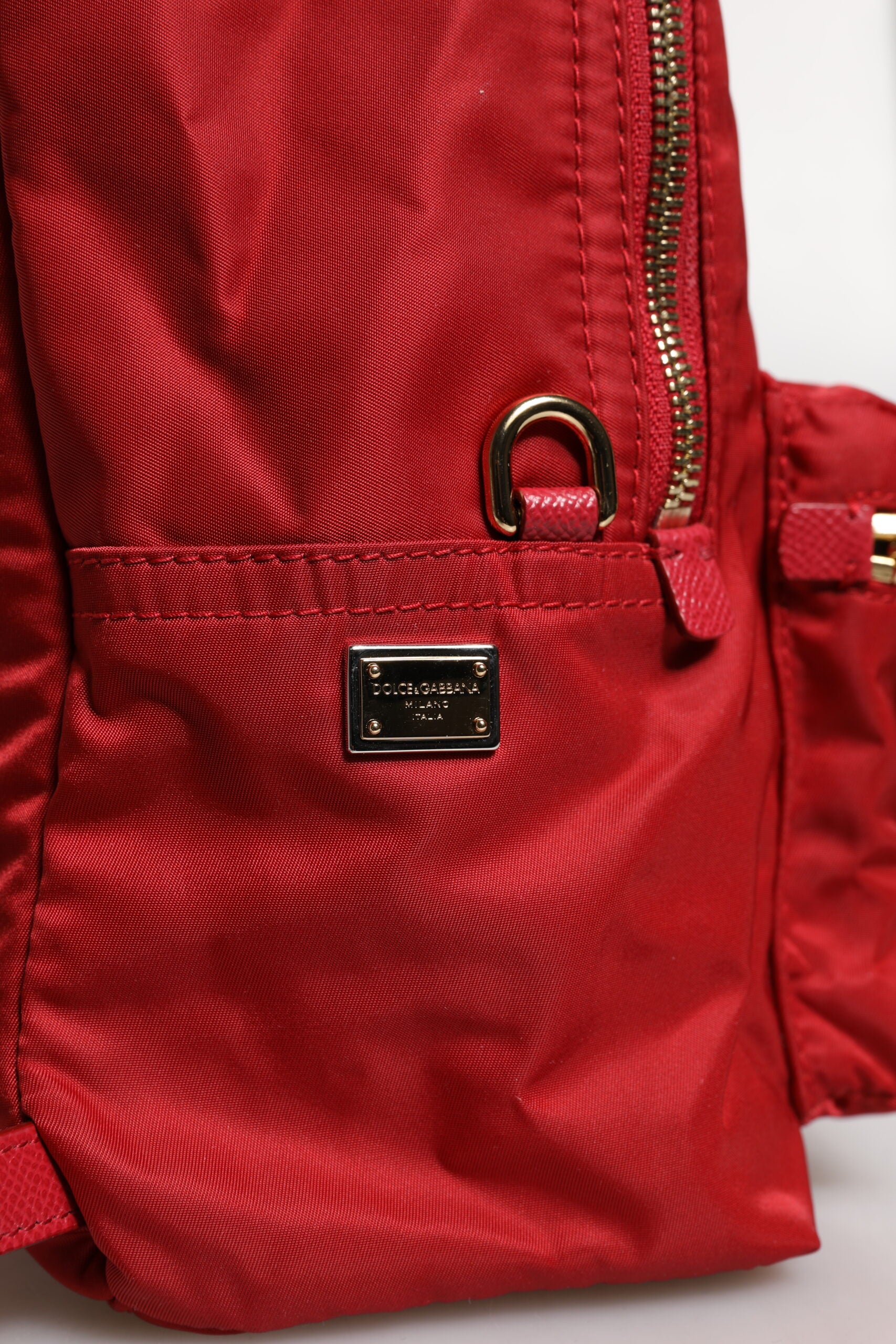 Dolce & Gabbana Red #DGFAMILY VULCANO Embellishment Backpack Bag Dolce & Gabbana