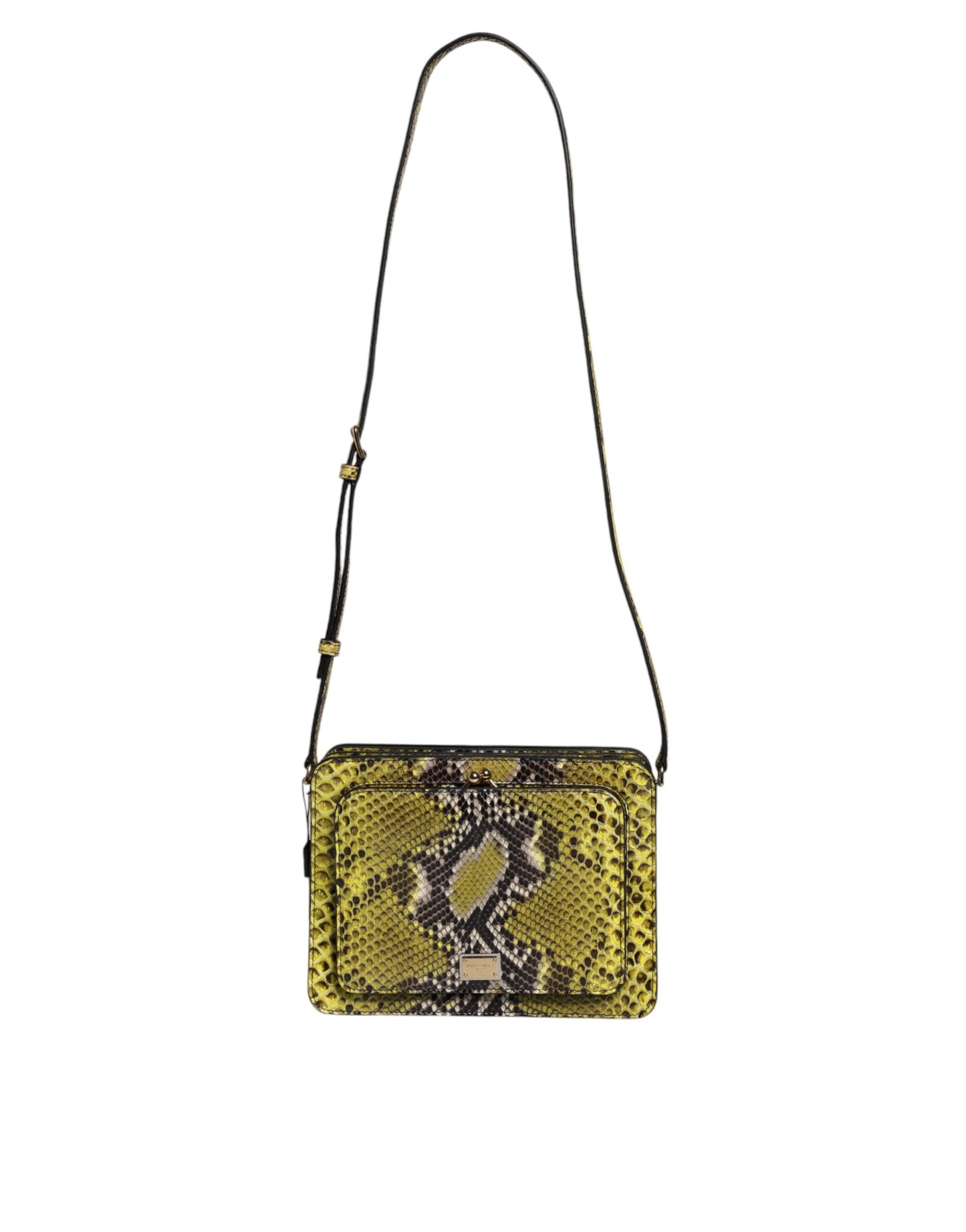 Dolce & Gabbana Green Exotic Leather DG Plaque Crossbody Clutch Bag Dolce & Gabbana