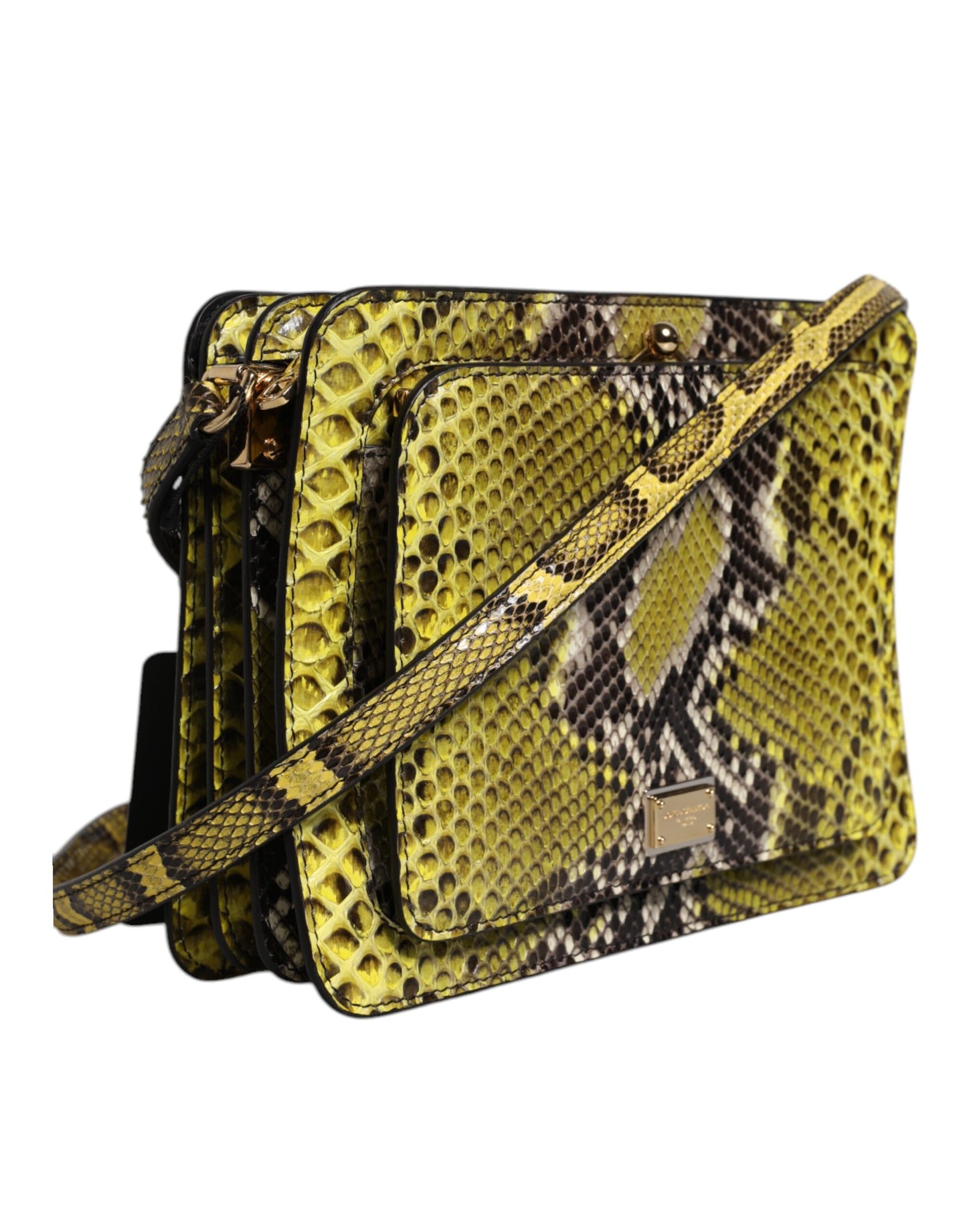 Dolce & Gabbana Green Exotic Leather DG Plaque Crossbody Clutch Bag Dolce & Gabbana