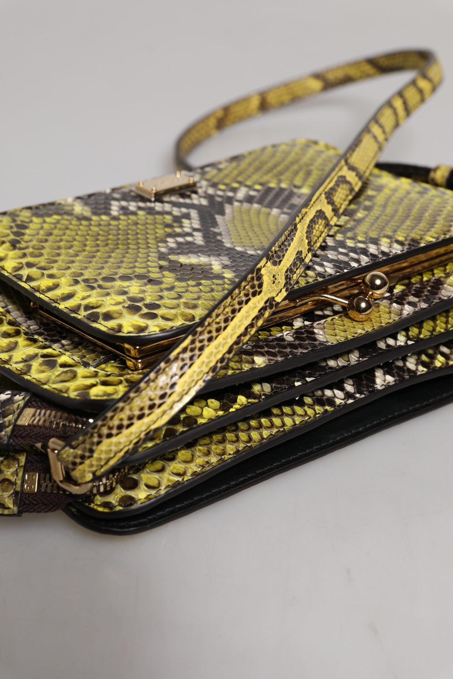 Dolce & Gabbana Green Exotic Leather DG Plaque Crossbody Clutch Bag Dolce & Gabbana