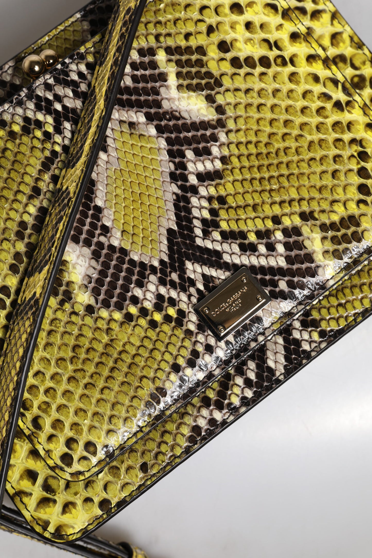 Dolce & Gabbana Green Exotic Leather DG Plaque Crossbody Clutch Bag Dolce & Gabbana