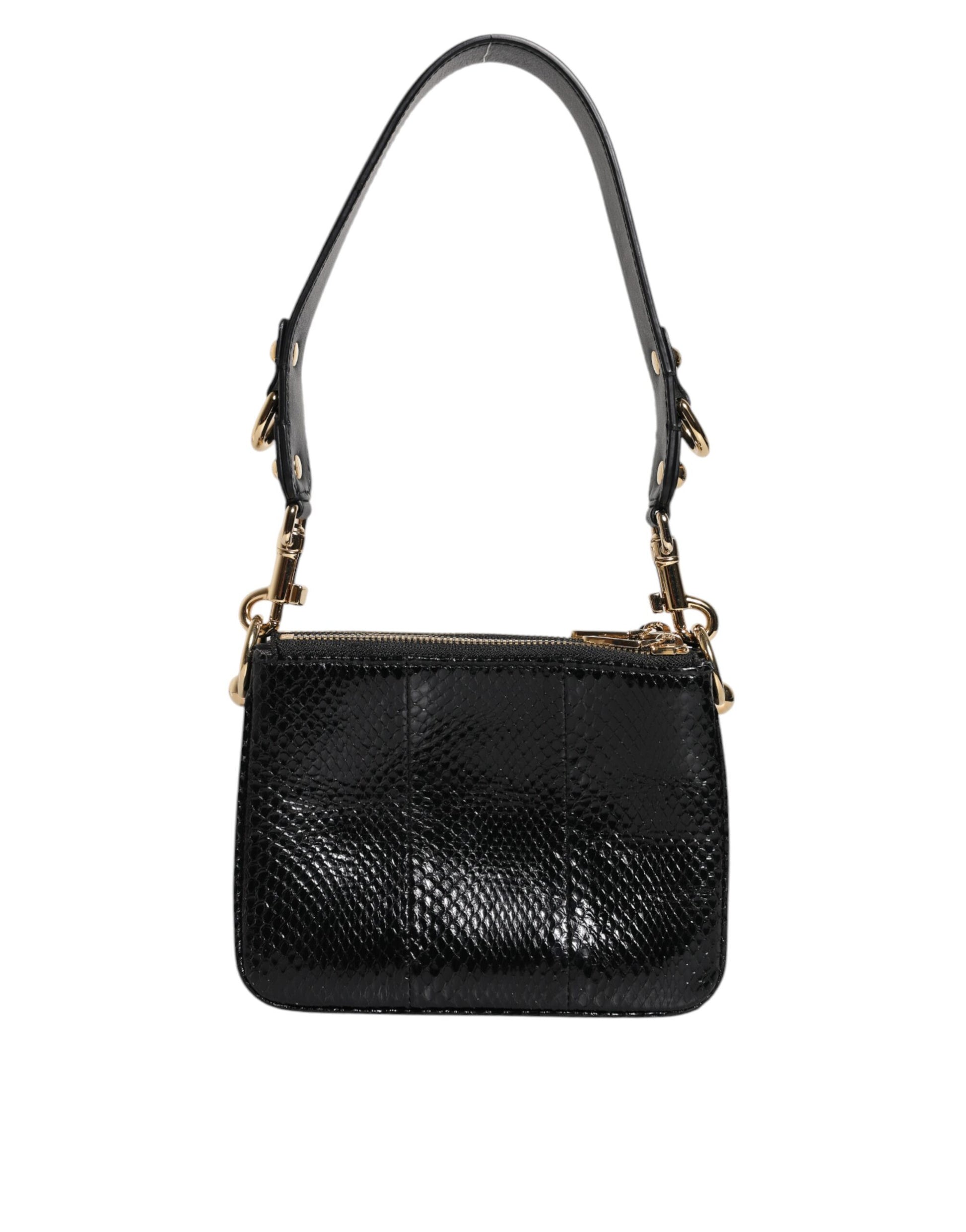 Dolce & Gabbana Black Exotic Leather Shoulder Sling Clutch Bag Dolce & Gabbana