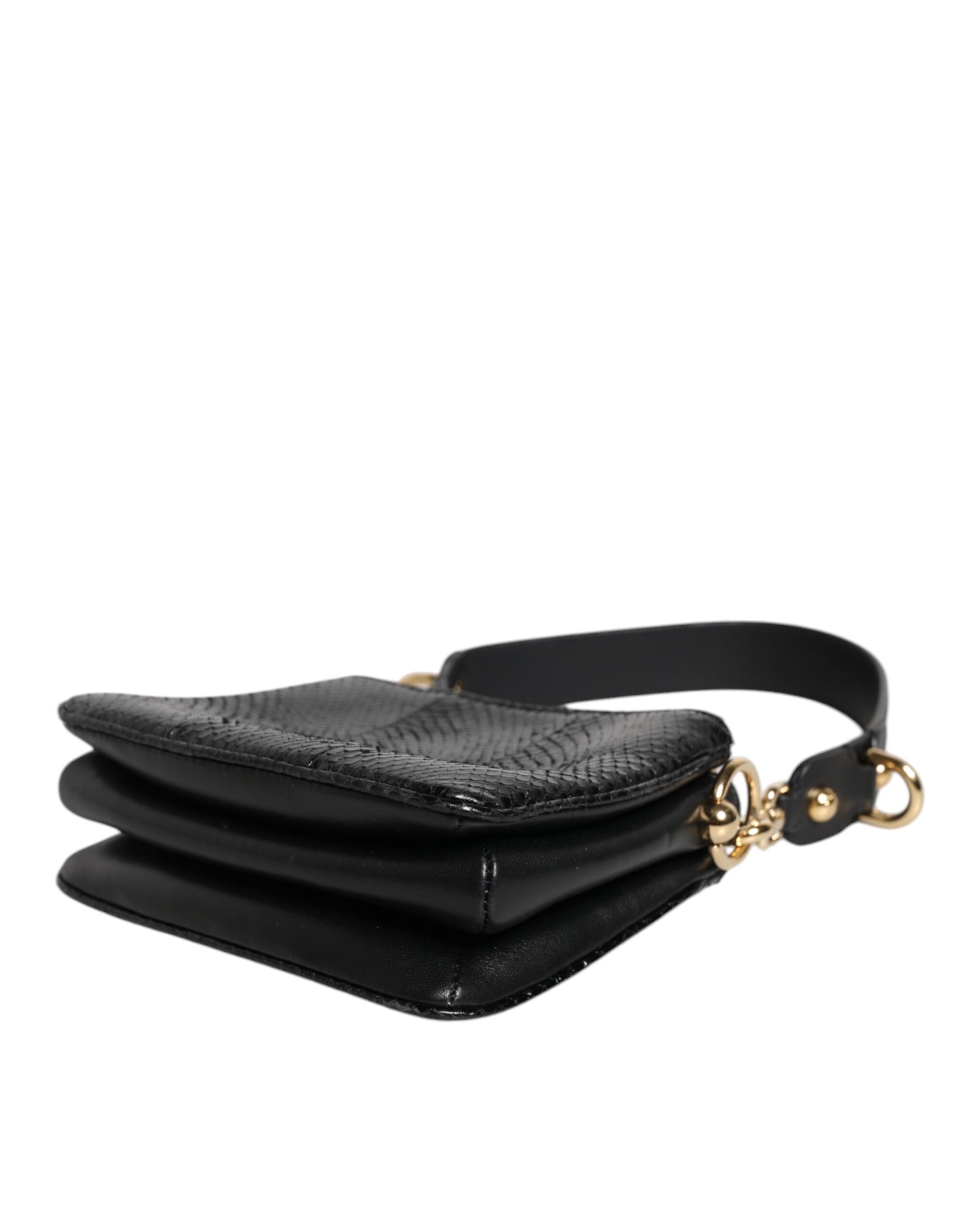 Dolce & Gabbana Black Exotic Leather Shoulder Sling Clutch Bag Dolce & Gabbana