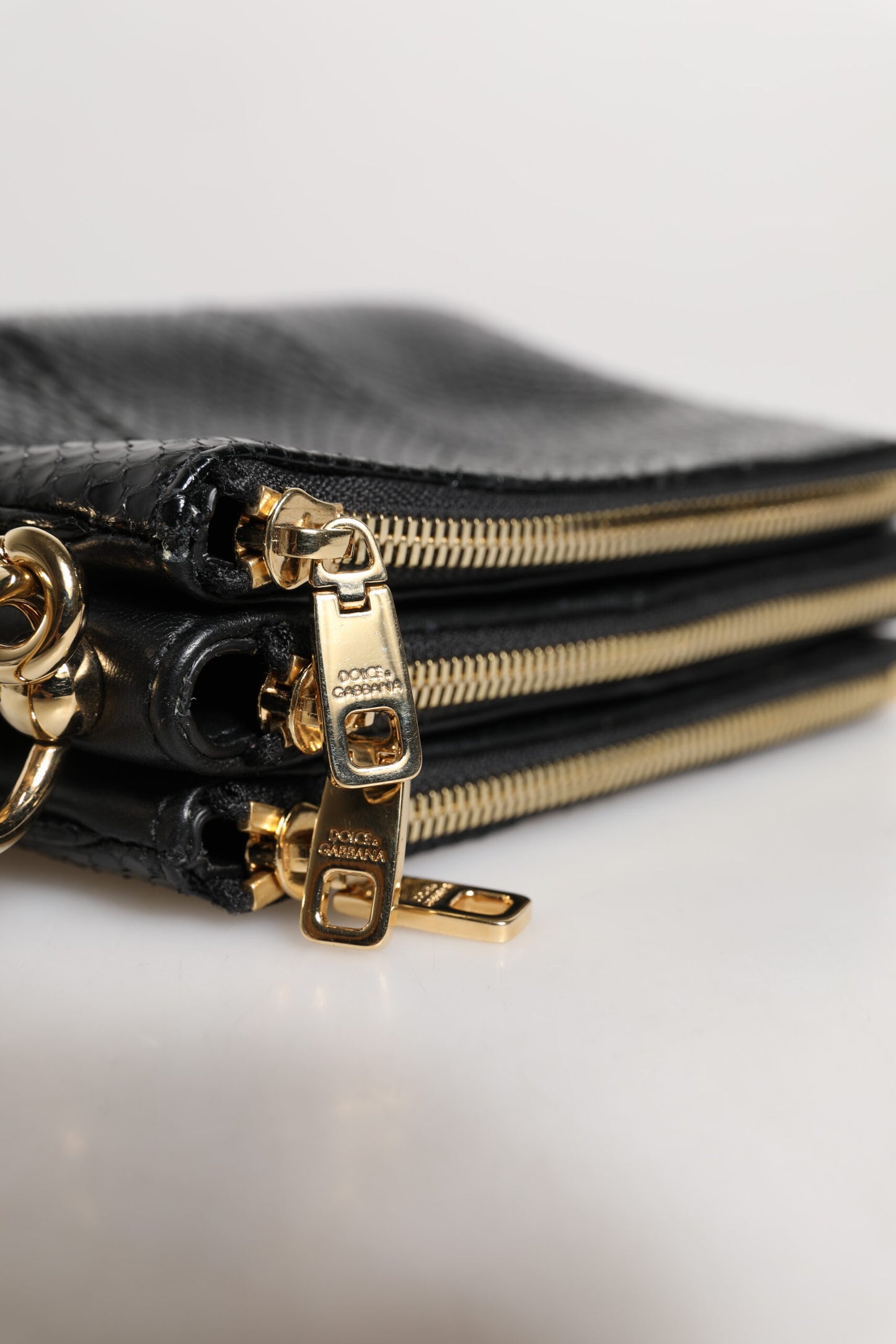 Dolce & Gabbana Black Exotic Leather Shoulder Sling Clutch Bag Dolce & Gabbana