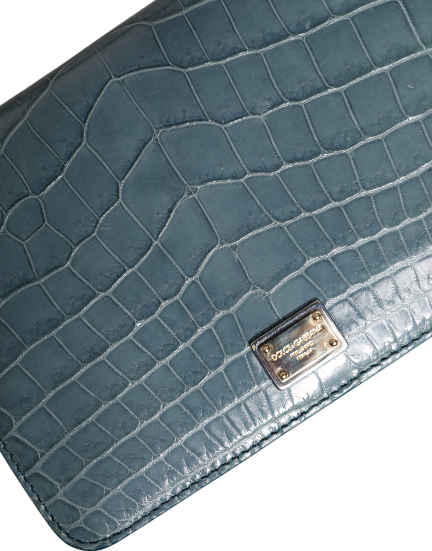 Dolce & Gabbana Green Exotic Leather DG Plaque Crossbody Mini Bag Dolce & Gabbana