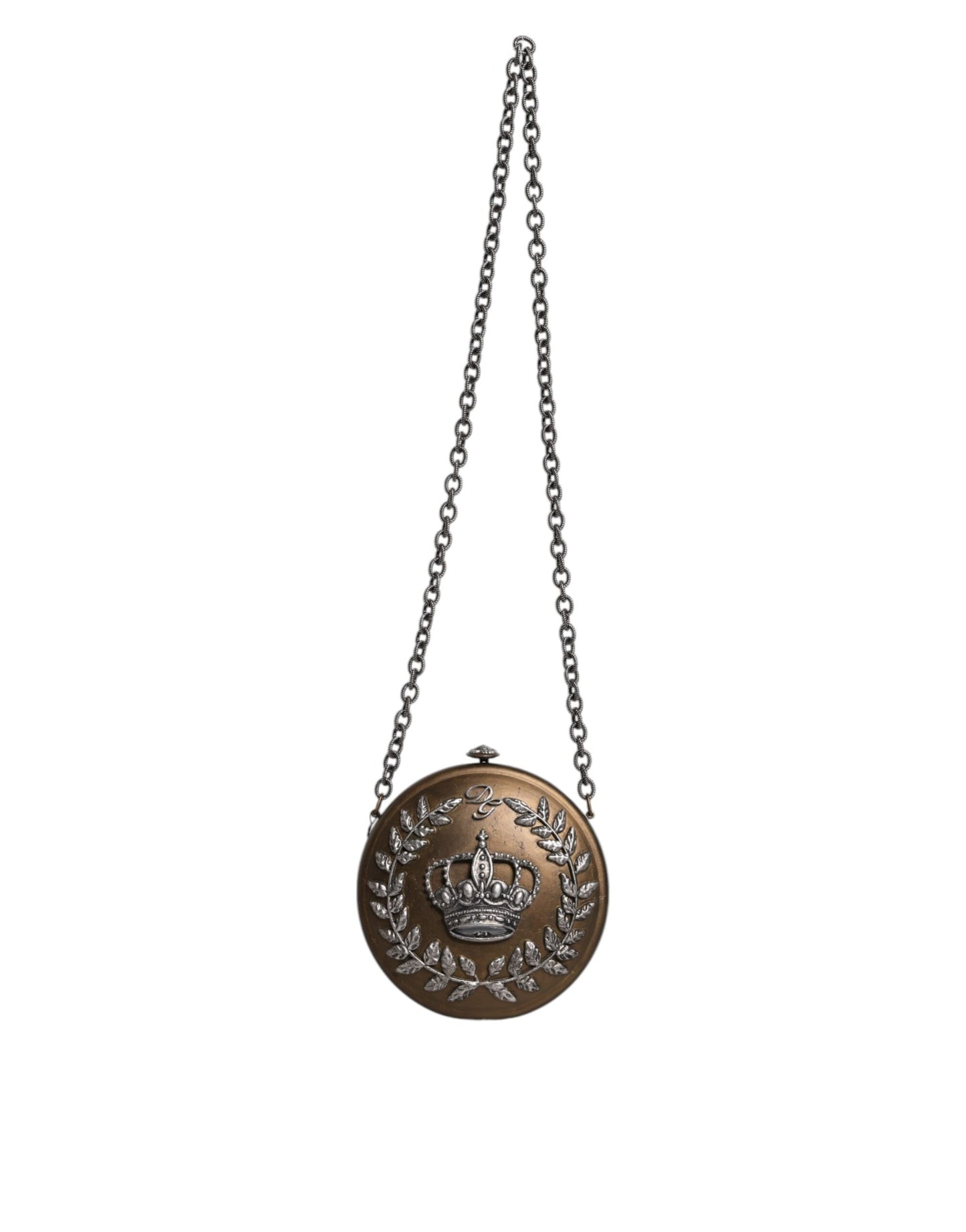 Dolce & Gabbana Gold Brass Metal DG Crown Clutch Crossbody Bag Dolce & Gabbana