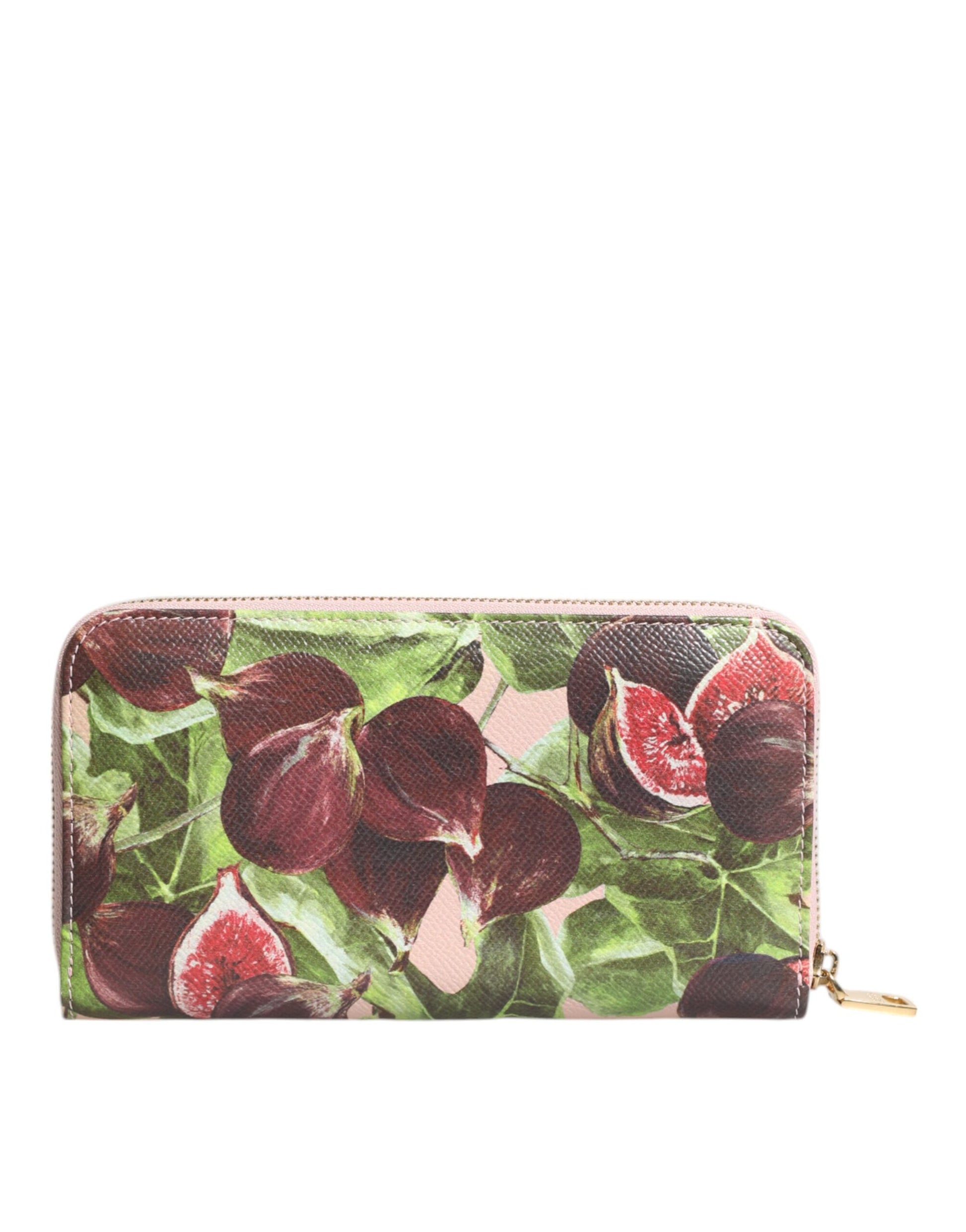 Dolce & Gabbana Multicolor Fig Fruit Dauphine Leather Zip Around Continental Wallet Dolce & Gabbana