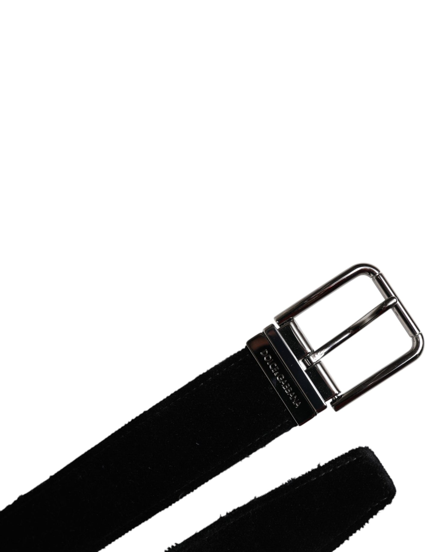 Dolce & Gabbana Black Cotton Silver Tone Metal Buckle Belt Dolce & Gabbana