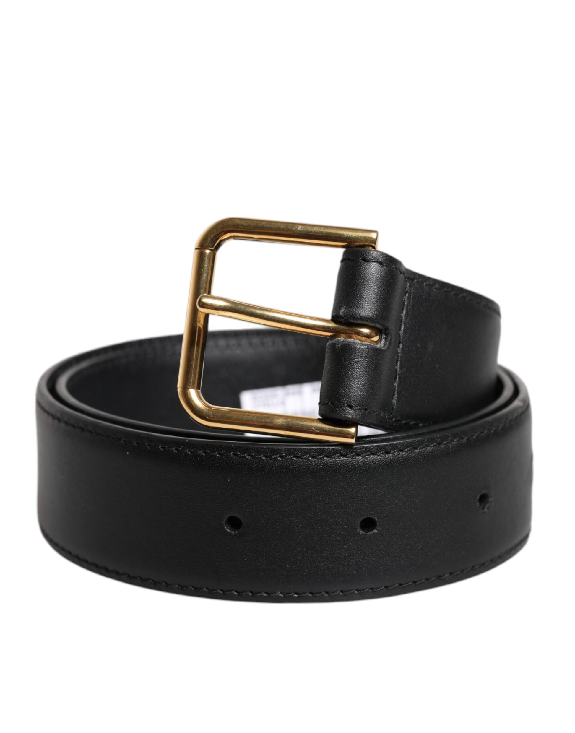 Dolce & Gabbana Black Leather Metal Buckle Classic Belt Dolce & Gabbana