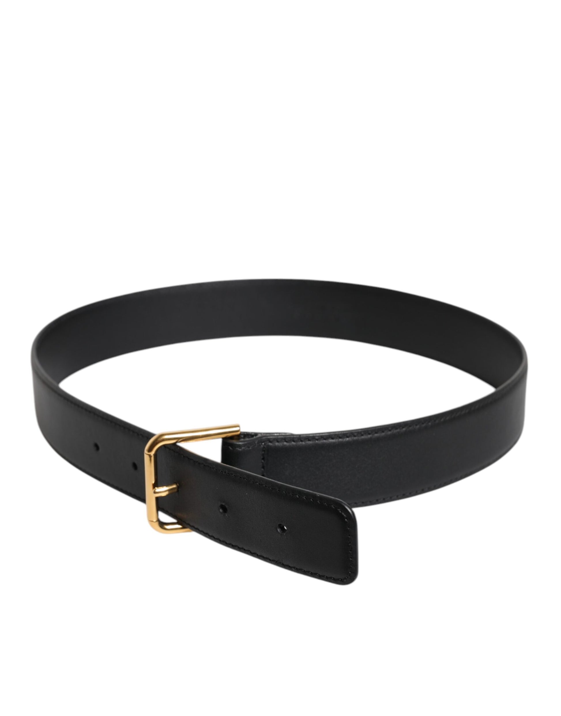 Dolce & Gabbana Black Leather Metal Buckle Classic Belt Dolce & Gabbana