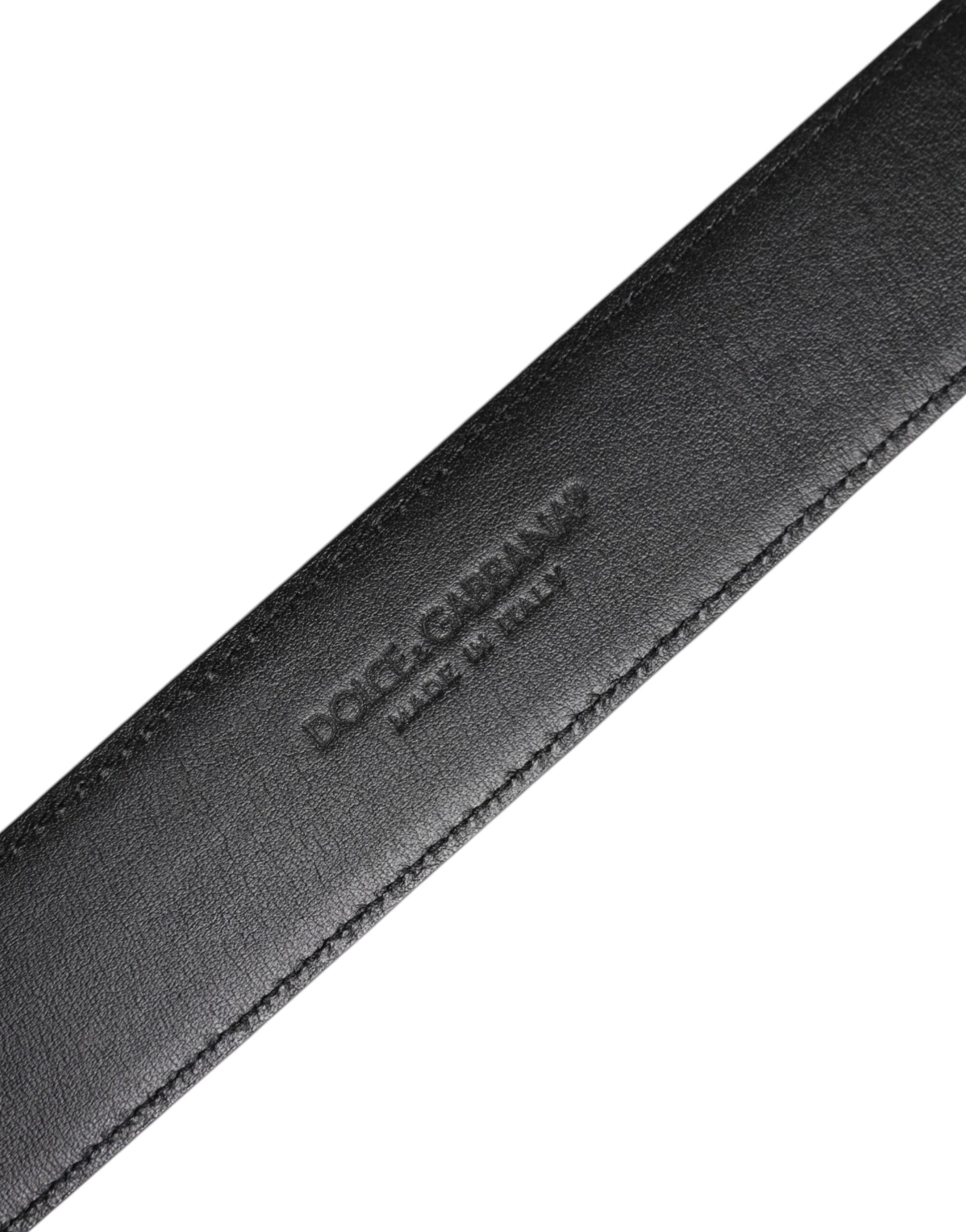 Dolce & Gabbana Black Leather Metal Buckle Classic Belt Dolce & Gabbana