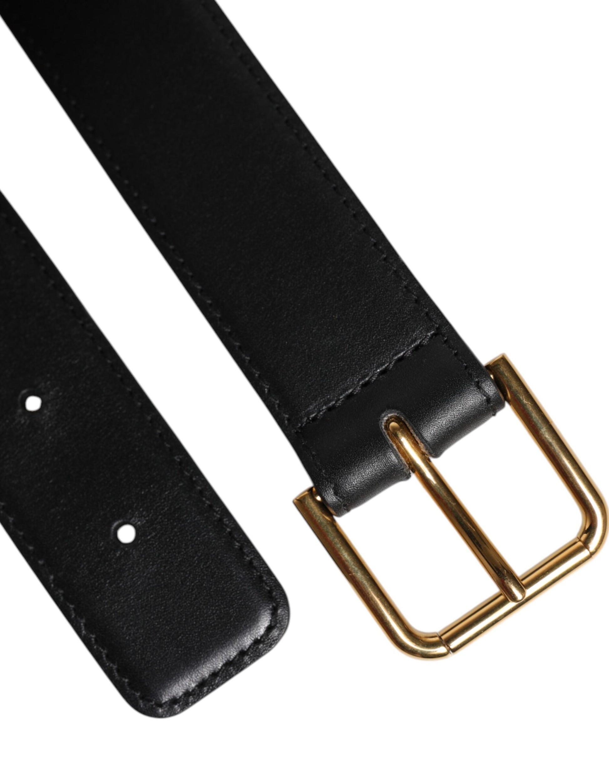 Dolce & Gabbana Black Leather Metal Buckle Classic Belt Dolce & Gabbana