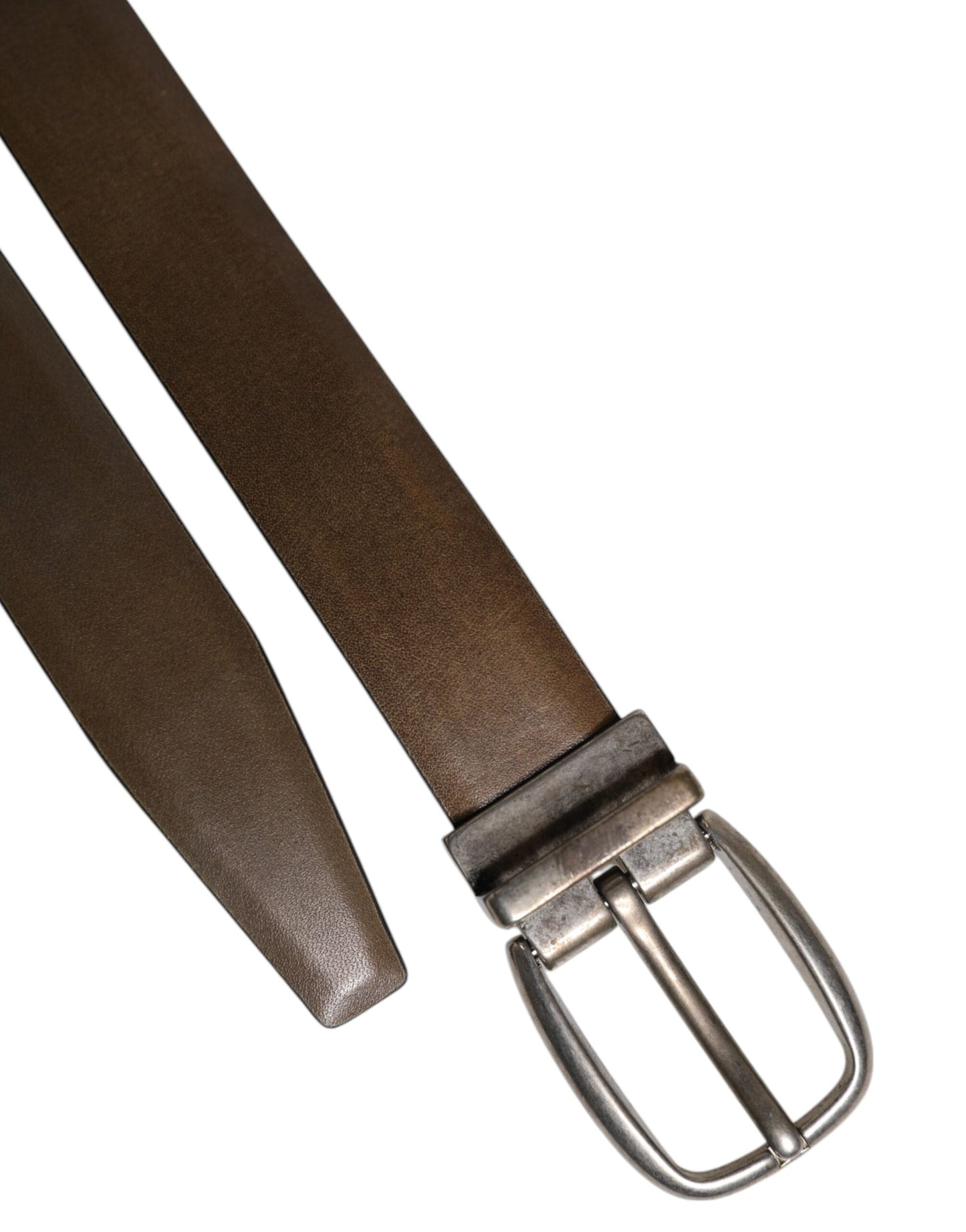 Dolce & Gabbana Brown Leather Classic Metal Logo Buckle Belt Dolce & Gabbana