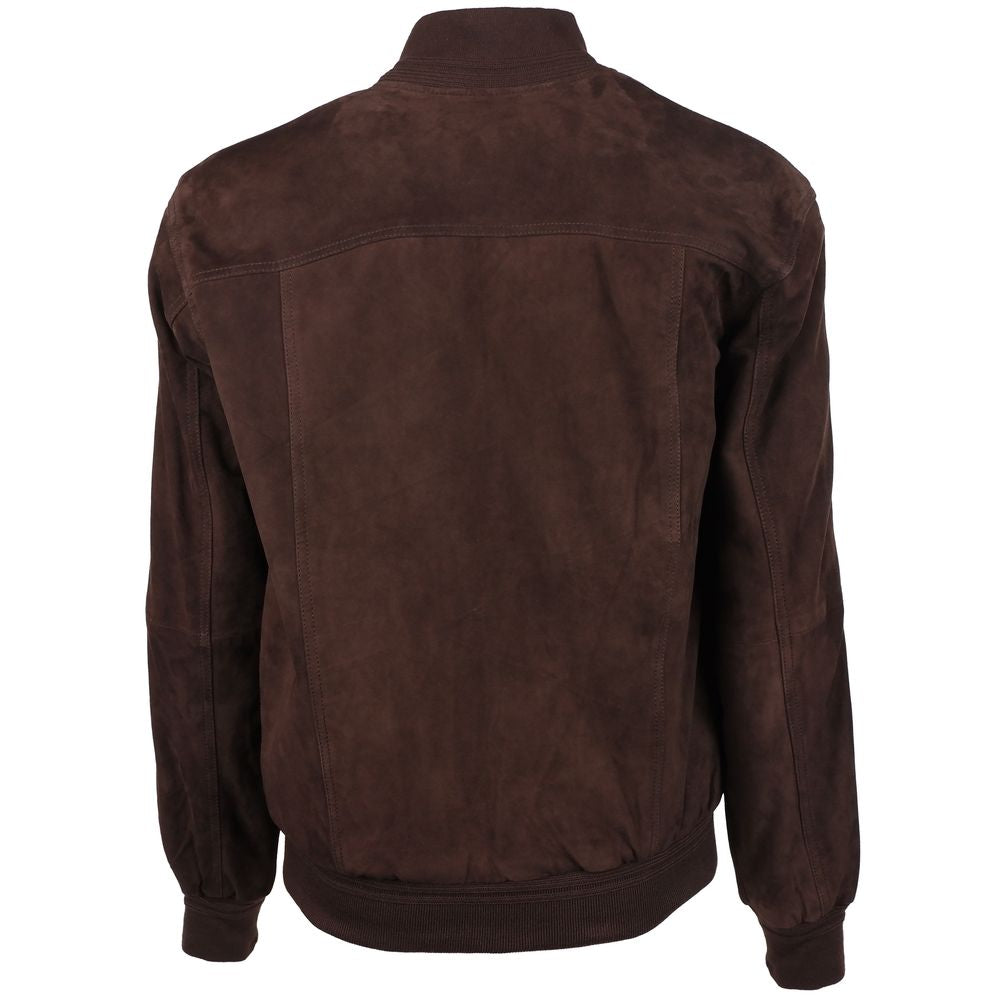 Emilio Romanelli Brown Calfskin Jacket Emilio Romanelli