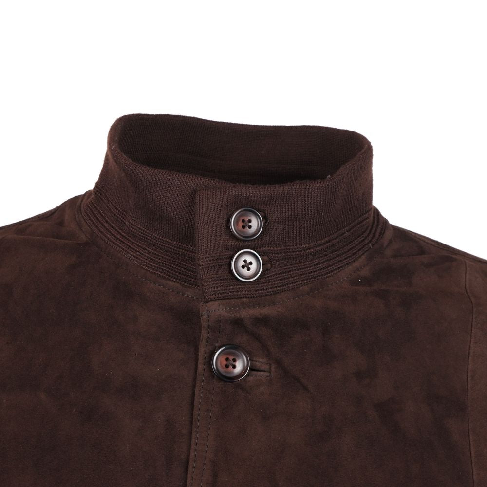 Emilio Romanelli Brown Calfskin Jacket Emilio Romanelli
