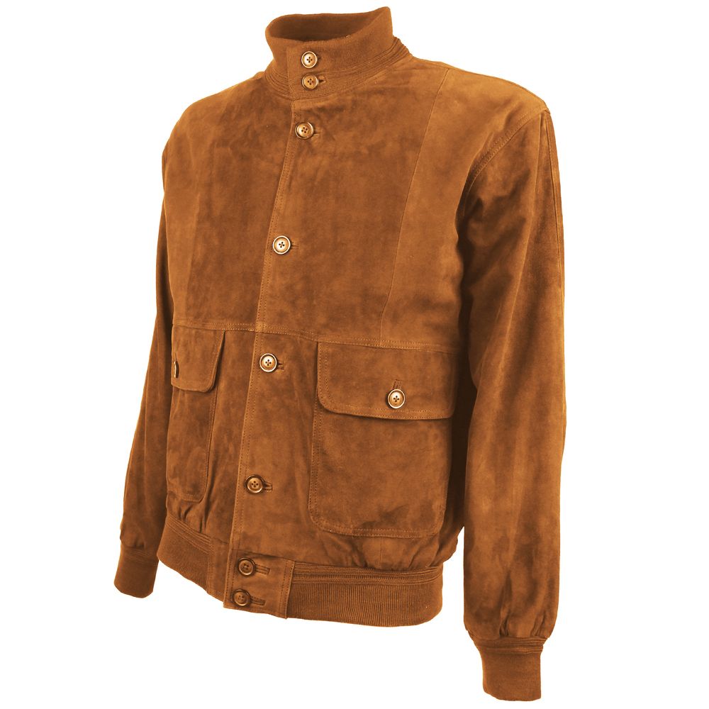 Emilio Romanelli Brown Calfskin Jacket Emilio Romanelli