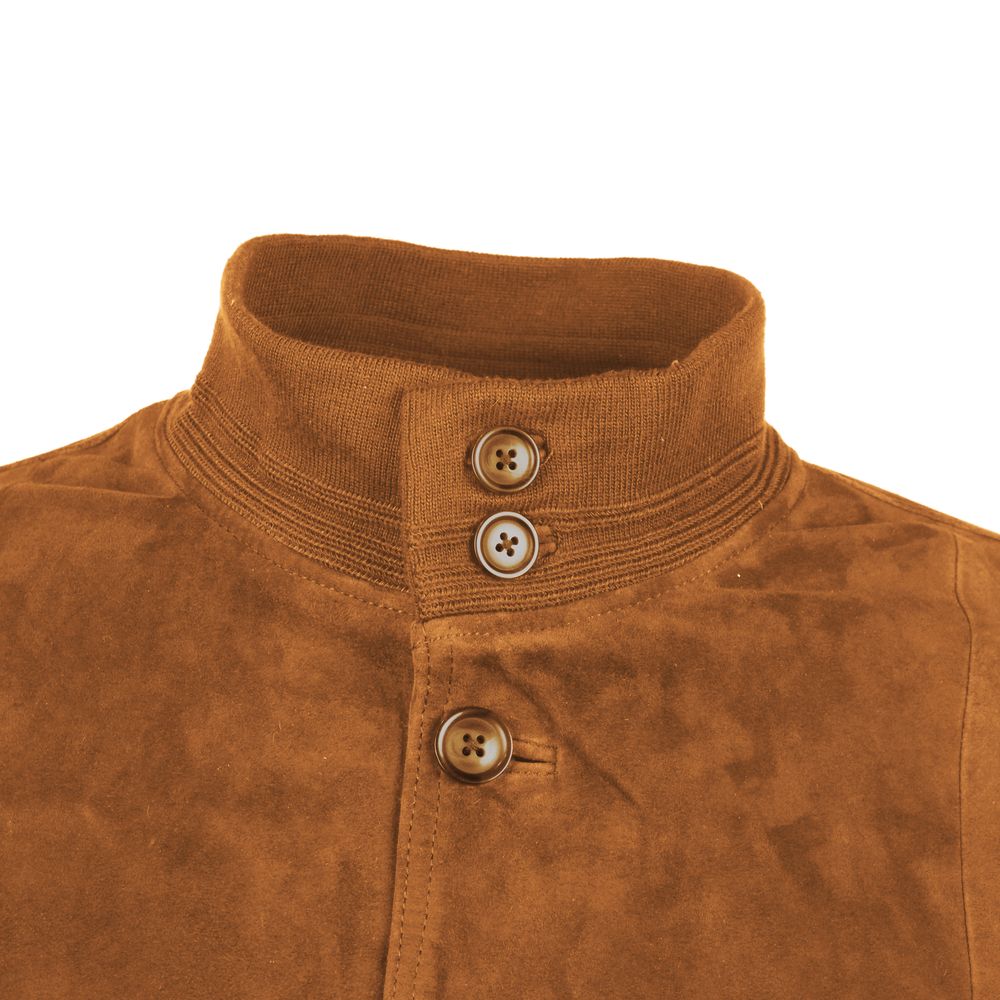 Emilio Romanelli Brown Calfskin Jacket Emilio Romanelli
