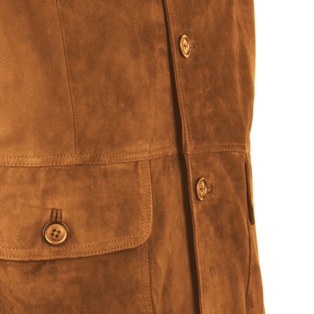 Emilio Romanelli Brown Calfskin Jacket Emilio Romanelli