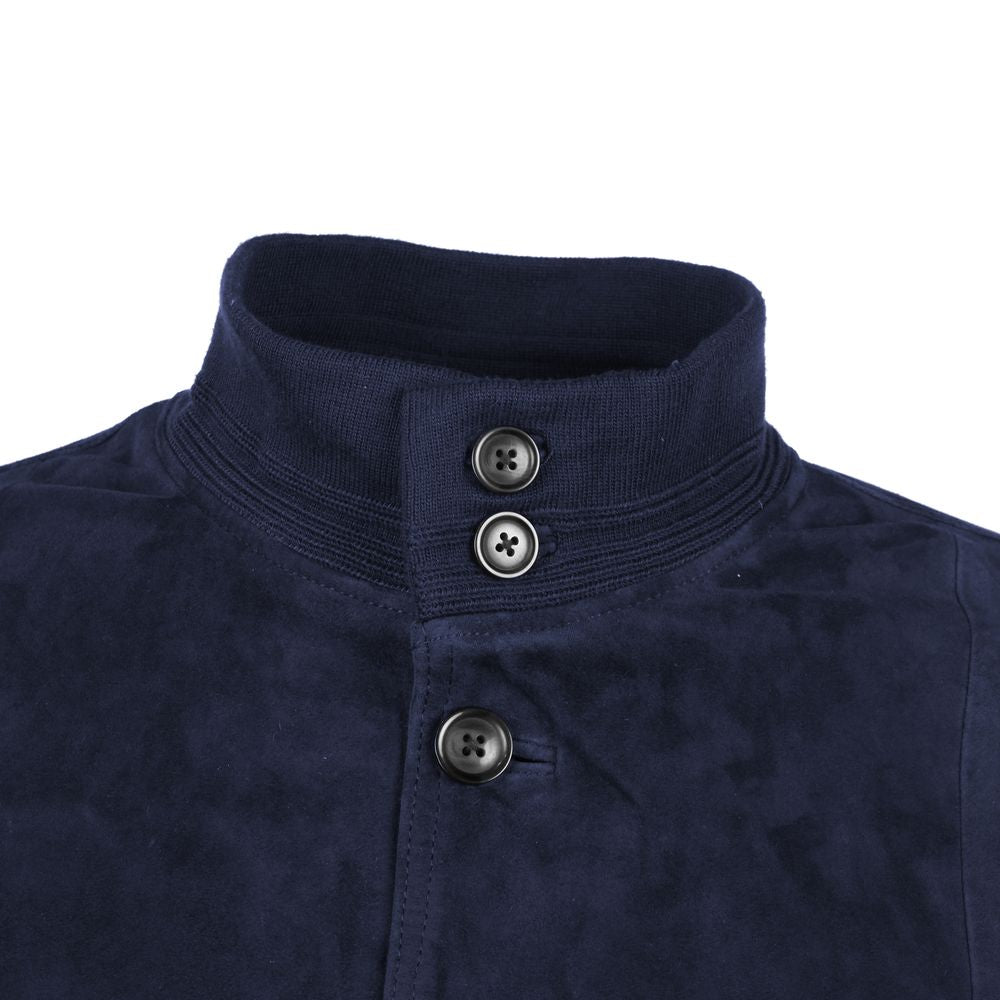 Emilio Romanelli Blue Calfskin Jacket Emilio Romanelli