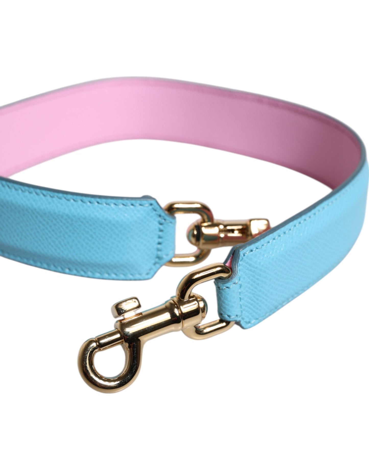 Dolce & Gabbana Pink Blue Leather Handle Bag Shoulder Strap Dolce & Gabbana