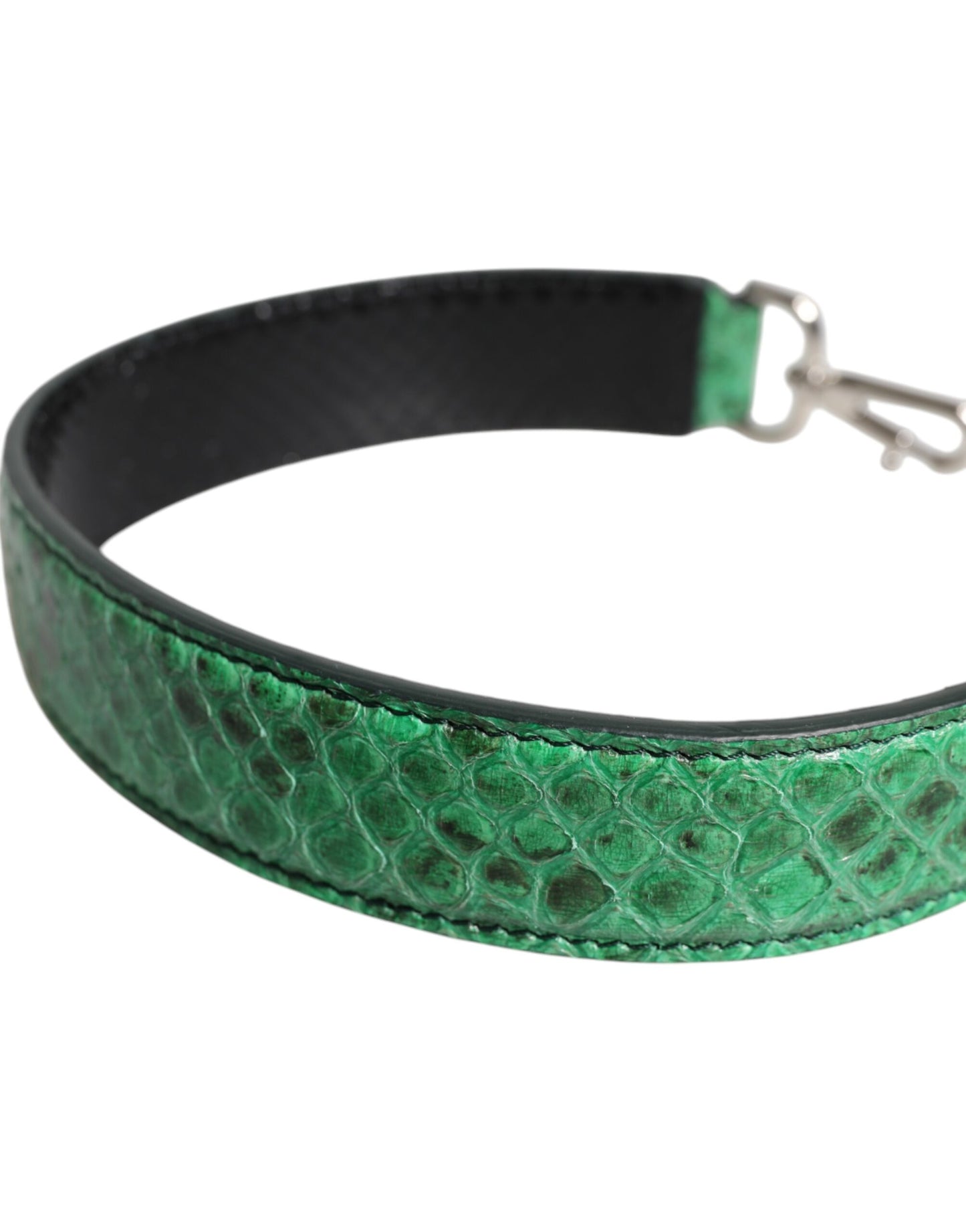 Dolce & Gabbana Black Green Exotic Leather Bag Shoulder Strap Dolce & Gabbana