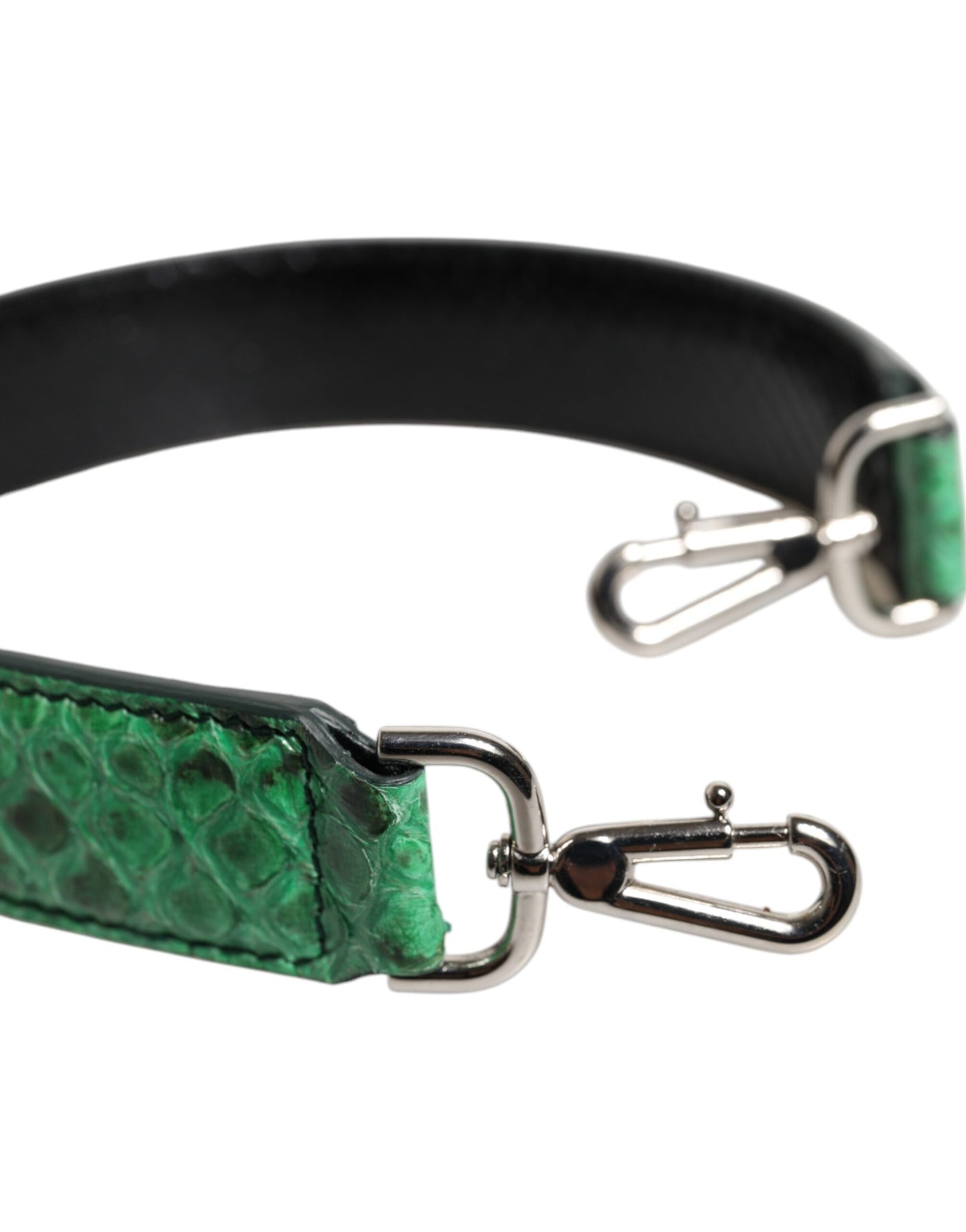 Dolce & Gabbana Black Green Exotic Leather Bag Shoulder Strap Dolce & Gabbana