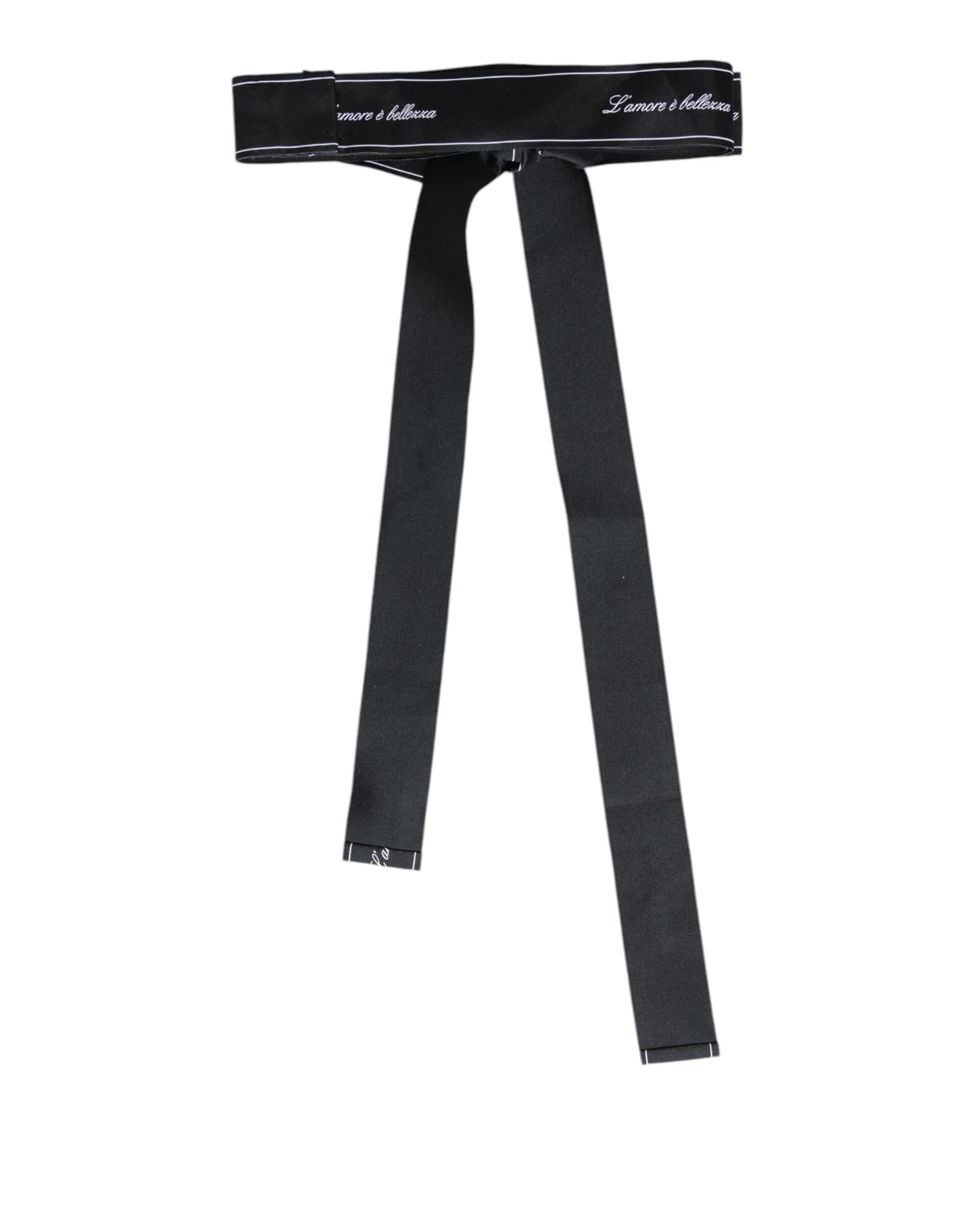 Dolce & Gabbana Black Waist Ribbon Wide Bow Logo Belt Dolce & Gabbana