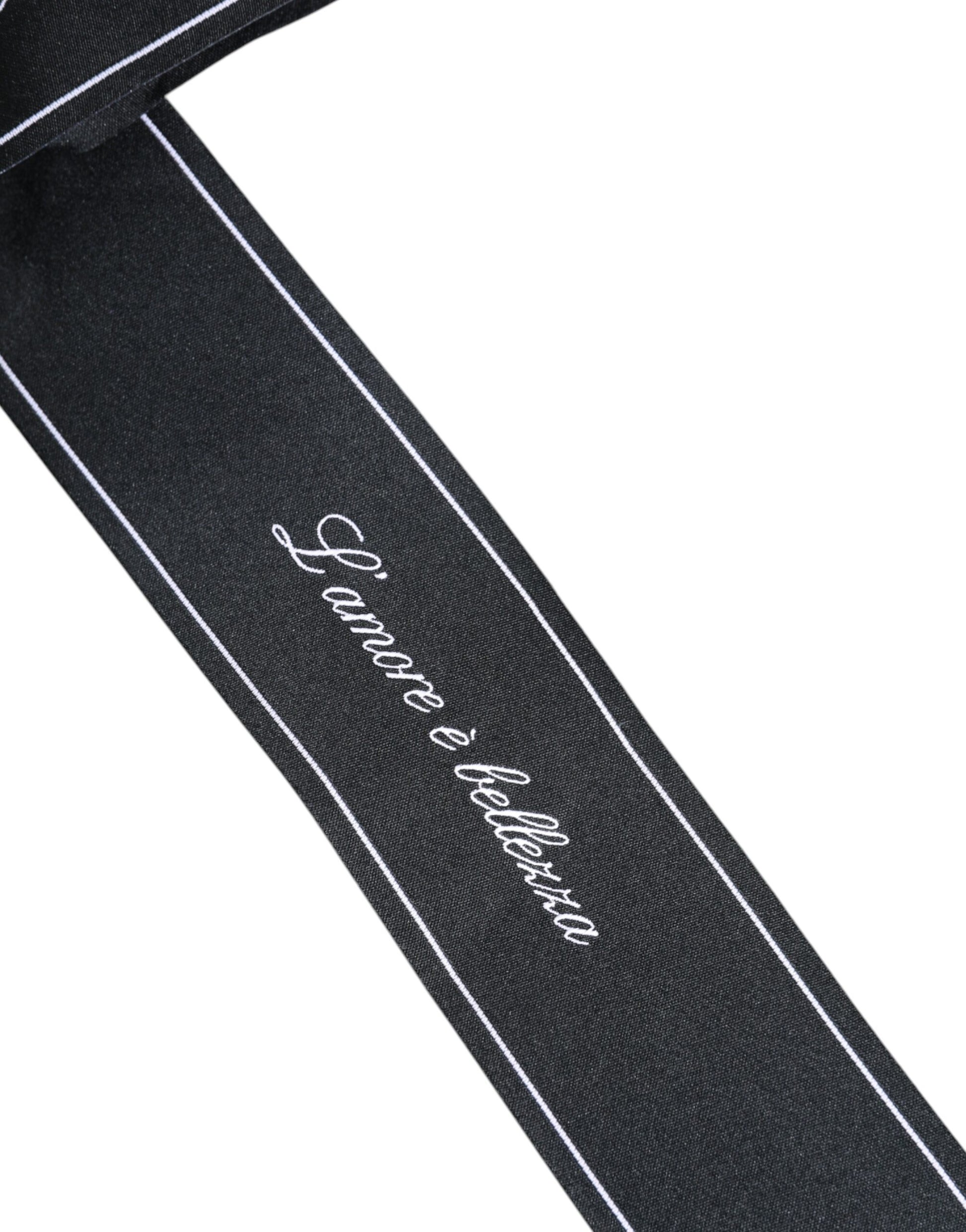 Dolce & Gabbana Black Waist Ribbon Wide Bow Logo Belt Dolce & Gabbana