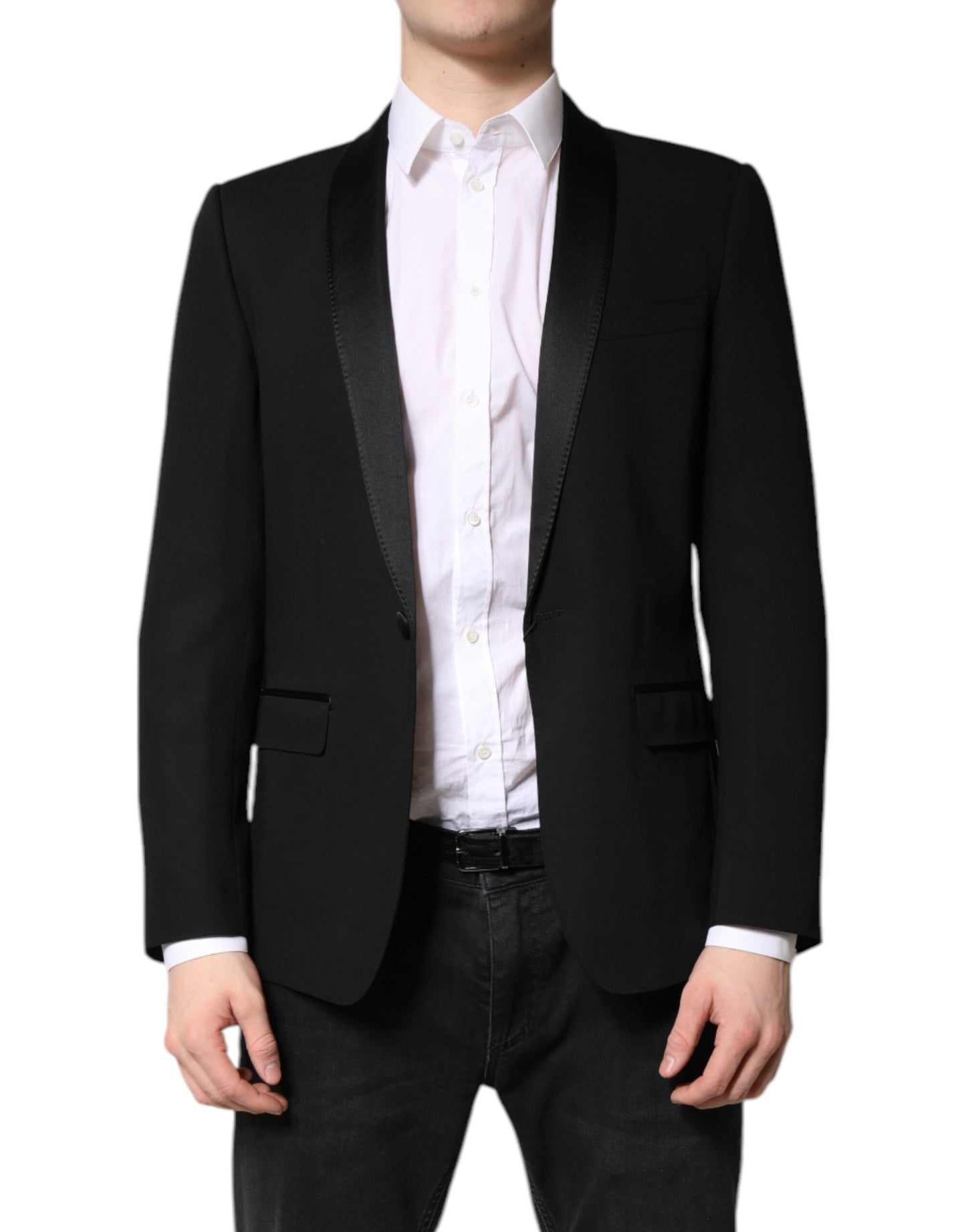 Dolce & Gabbana Black Single Breasted Men Coat MARTINI Blazer Dolce & Gabbana