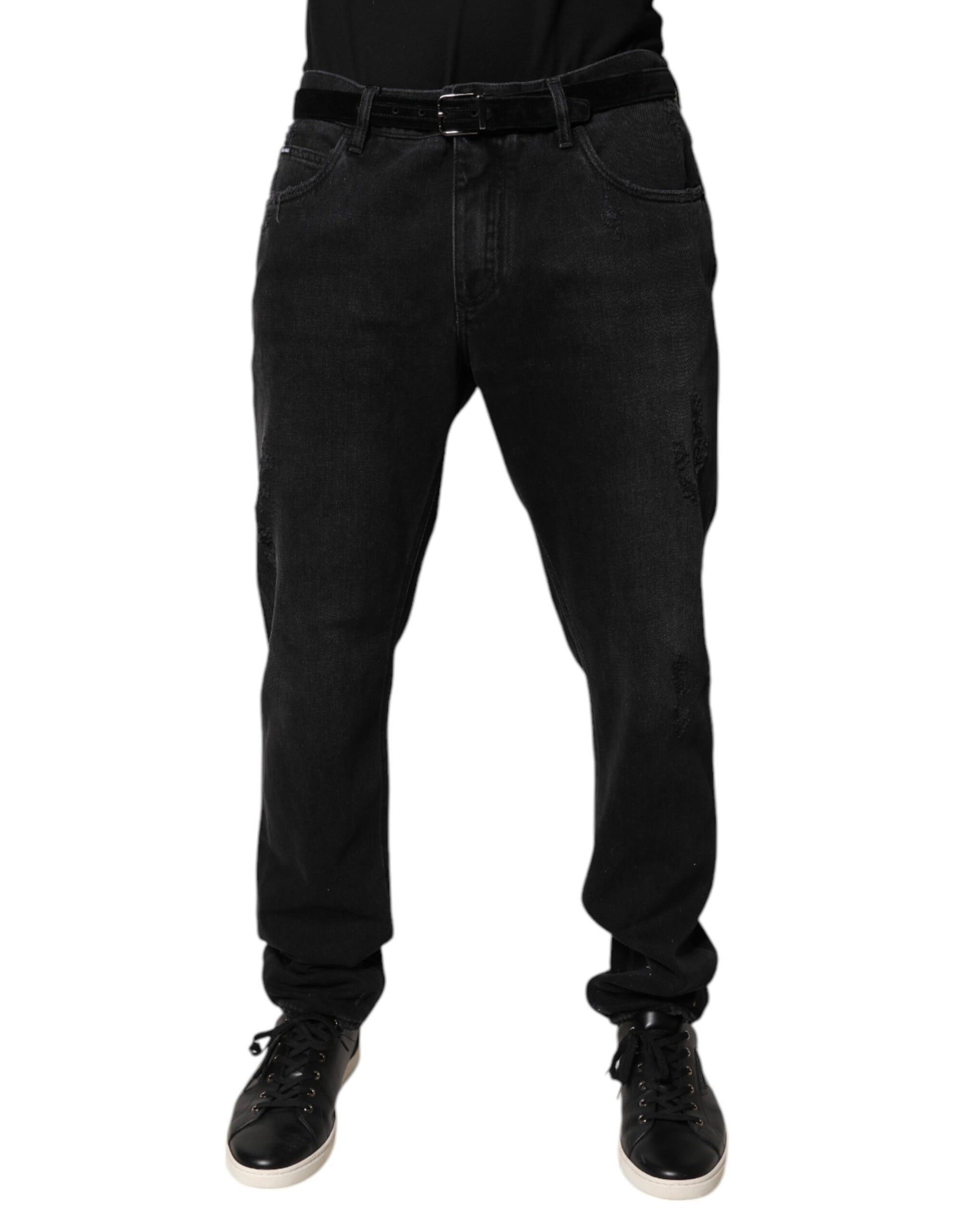 Dolce & Gabbana Black Cotton Skinny Men Denim Jeans Dolce & Gabbana