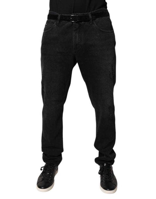 Dolce & Gabbana Black Cotton Skinny Men Denim Jeans Dolce & Gabbana